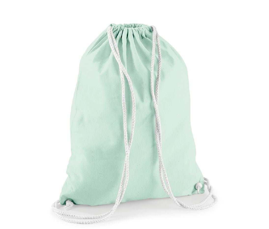 Sac de Gym en Coton - Pastel Mint/white