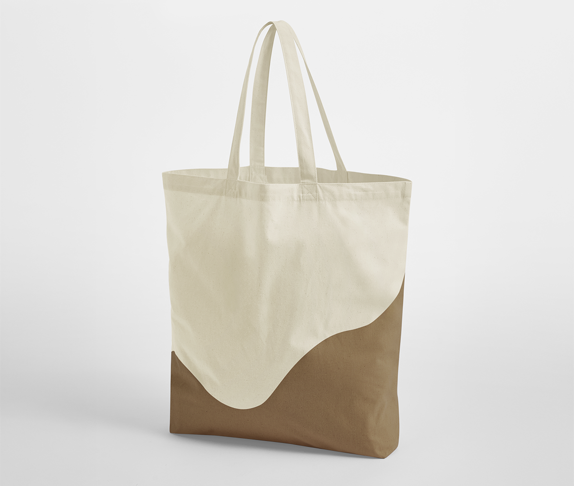 Sac Shopping Imprimé Vague - Natural/caramel