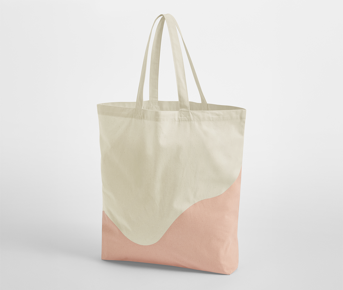 Sac Shopping Imprimé Vague - Natural/peach