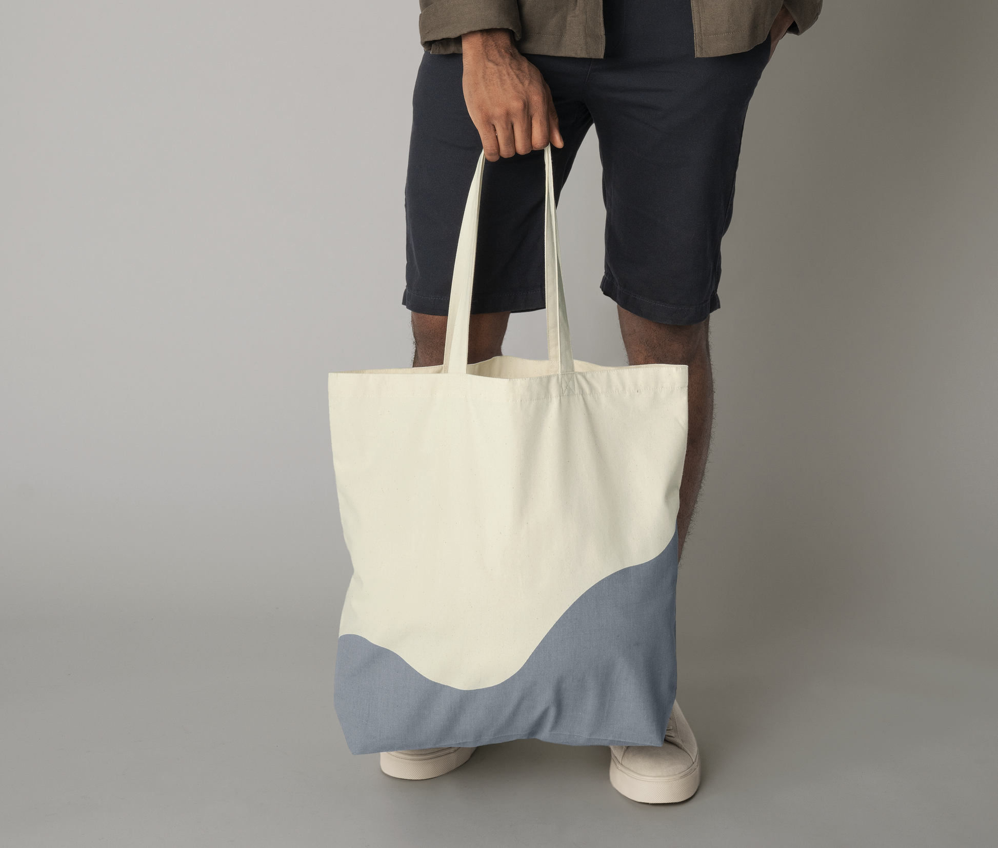 Sac shopping imprimé vague