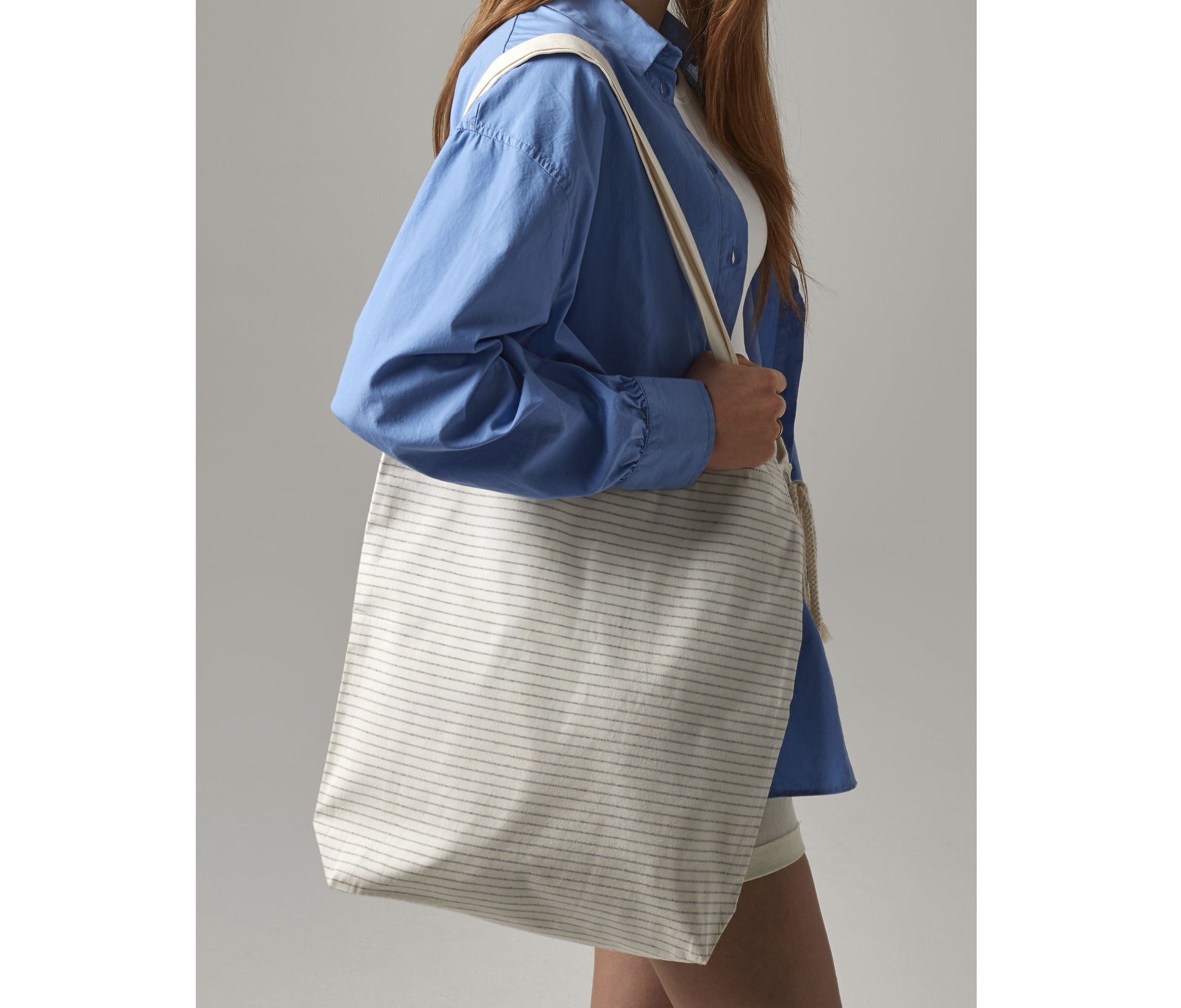 Sac shopping rayé