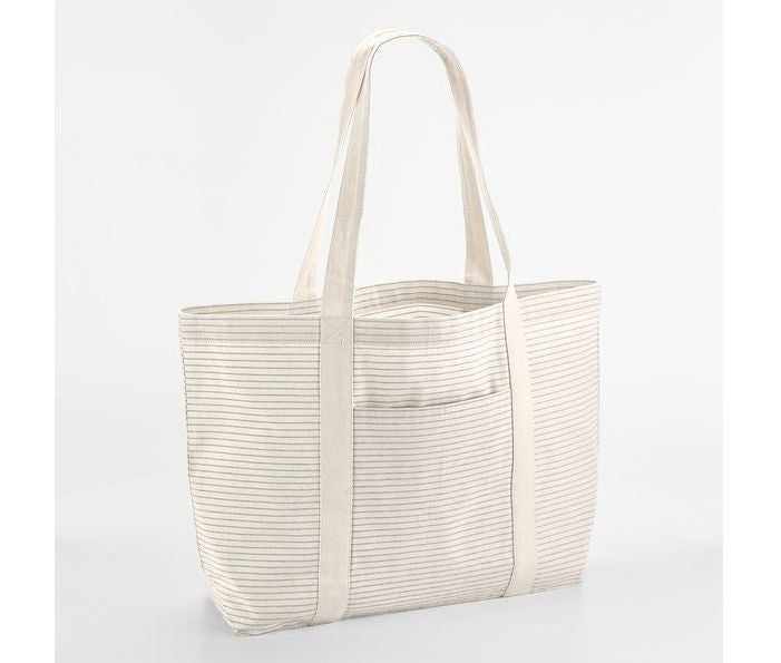 Grand Sac Shopping Rayé - Grey Stripe