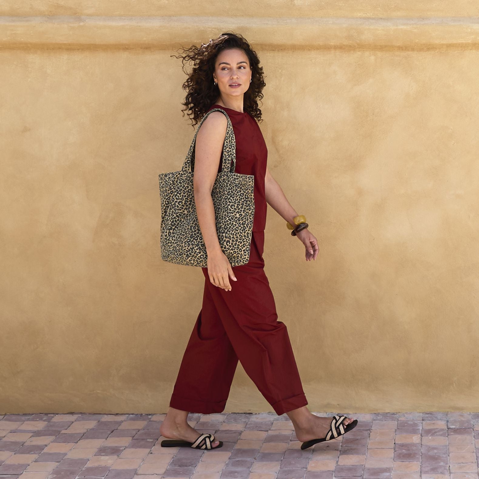 Sac shopping imprimé léopard