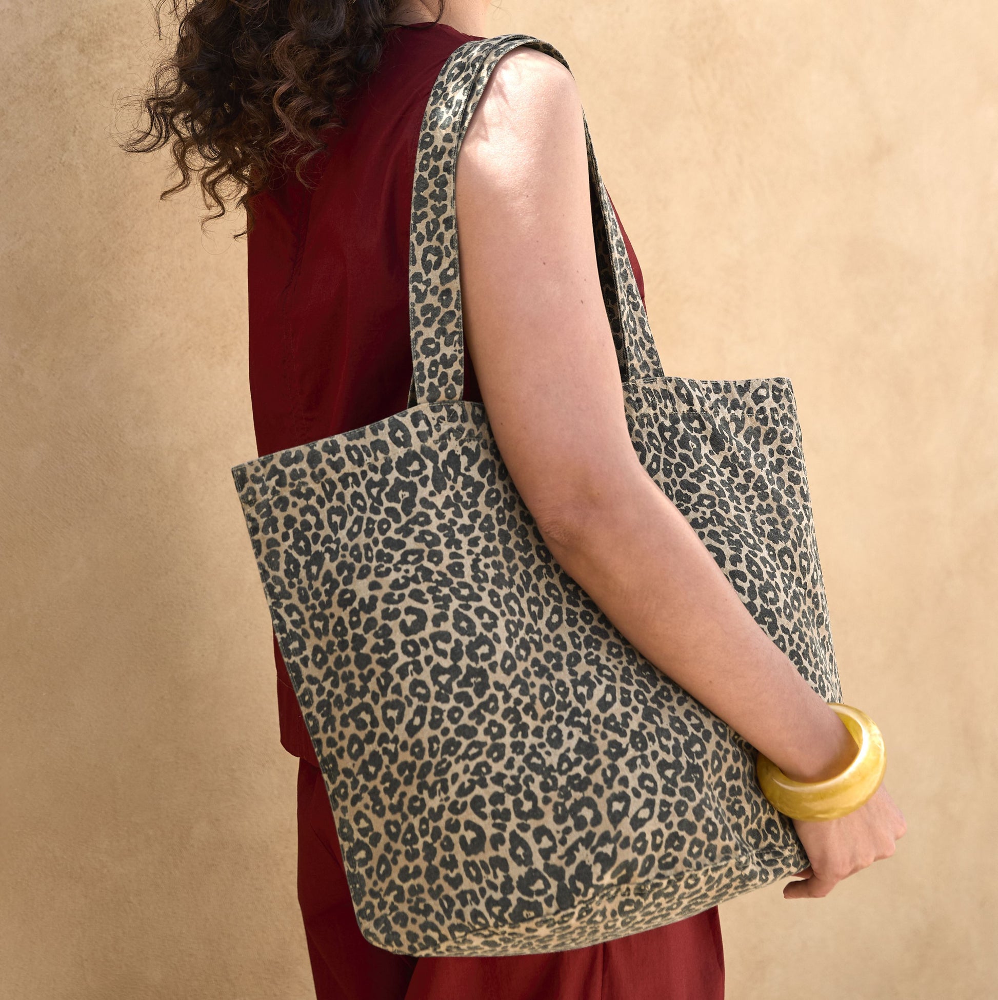 Sac shopping imprimé léopard