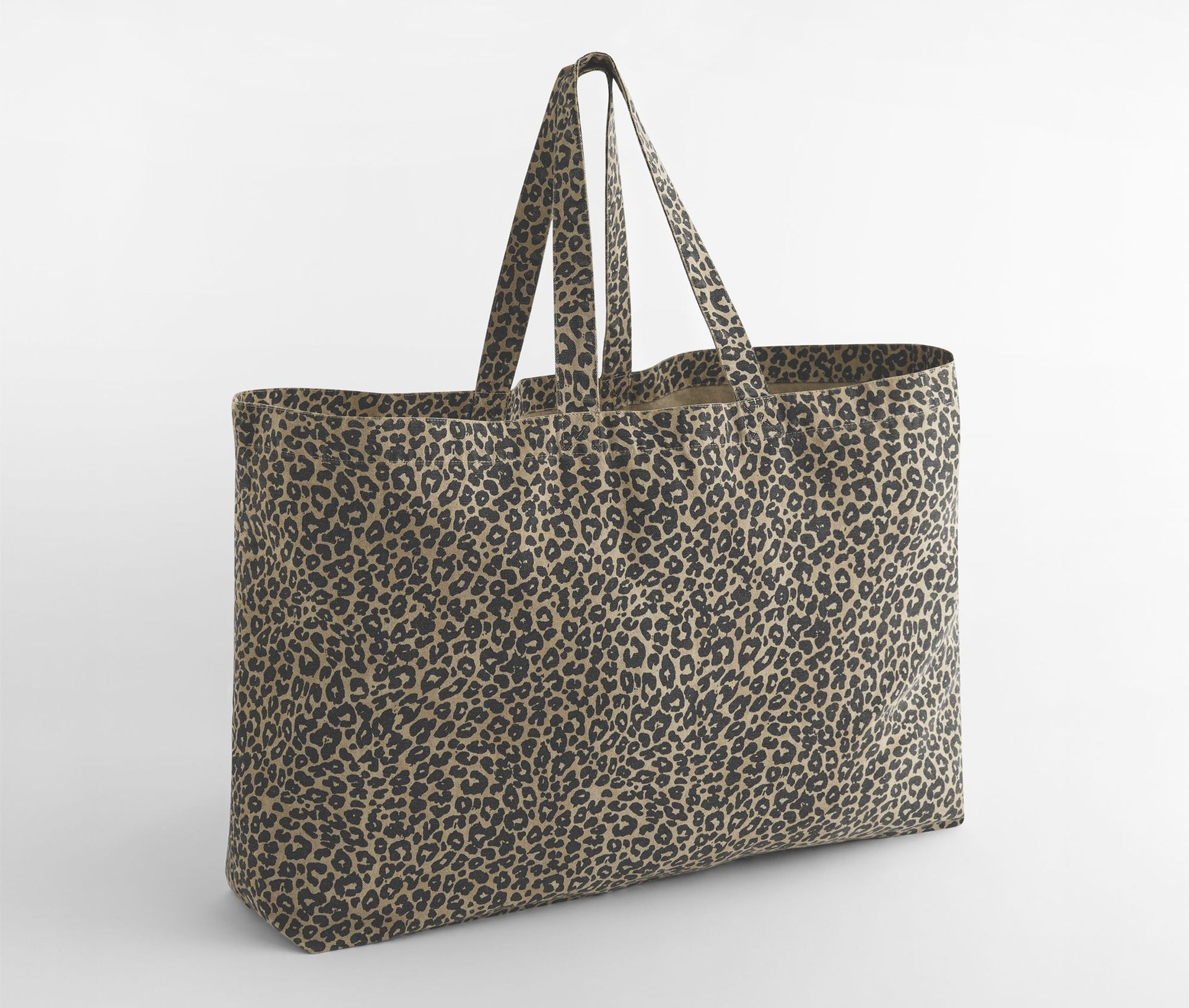 Sac shopping grand volume léopard