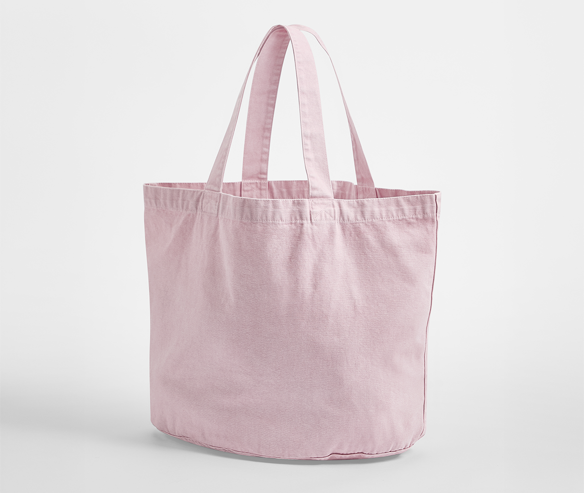 Sac Shopping Ovale en Coton Recyclé Délavé - Vintage Dusky Pink