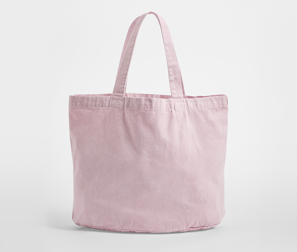 Sac Shopping Ovale en Coton Recyclé Délavé - Vintage Dusky Pink