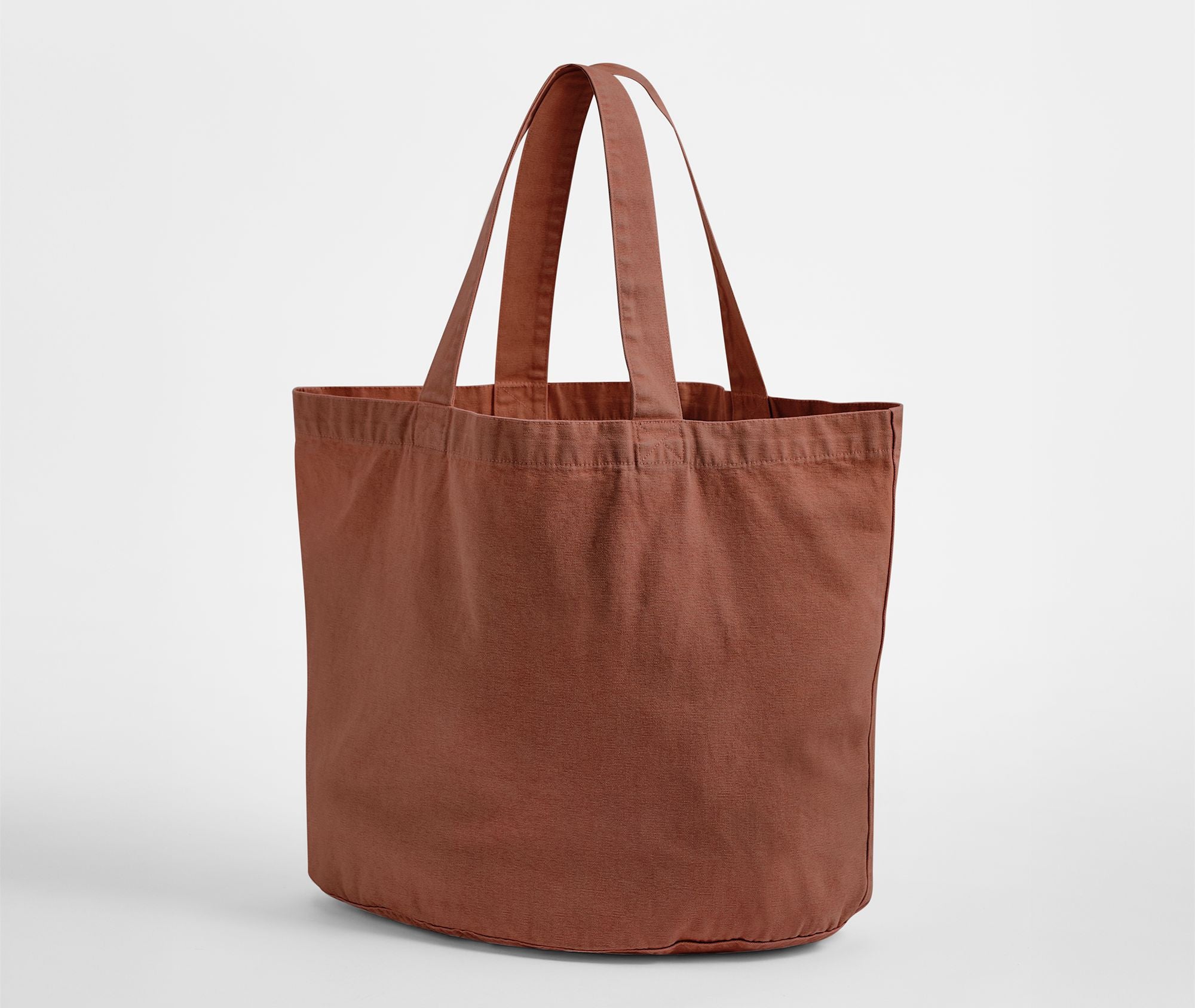 Sac Shopping Ovale en Coton Recyclé Délavé - Vintage Orange Rust