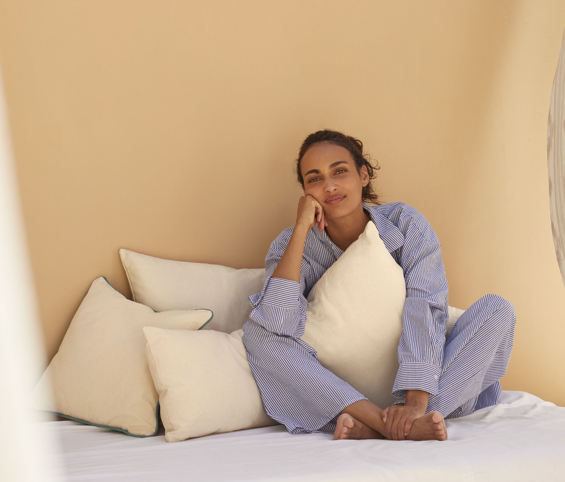 Housse de coussin en coton commerce équitable