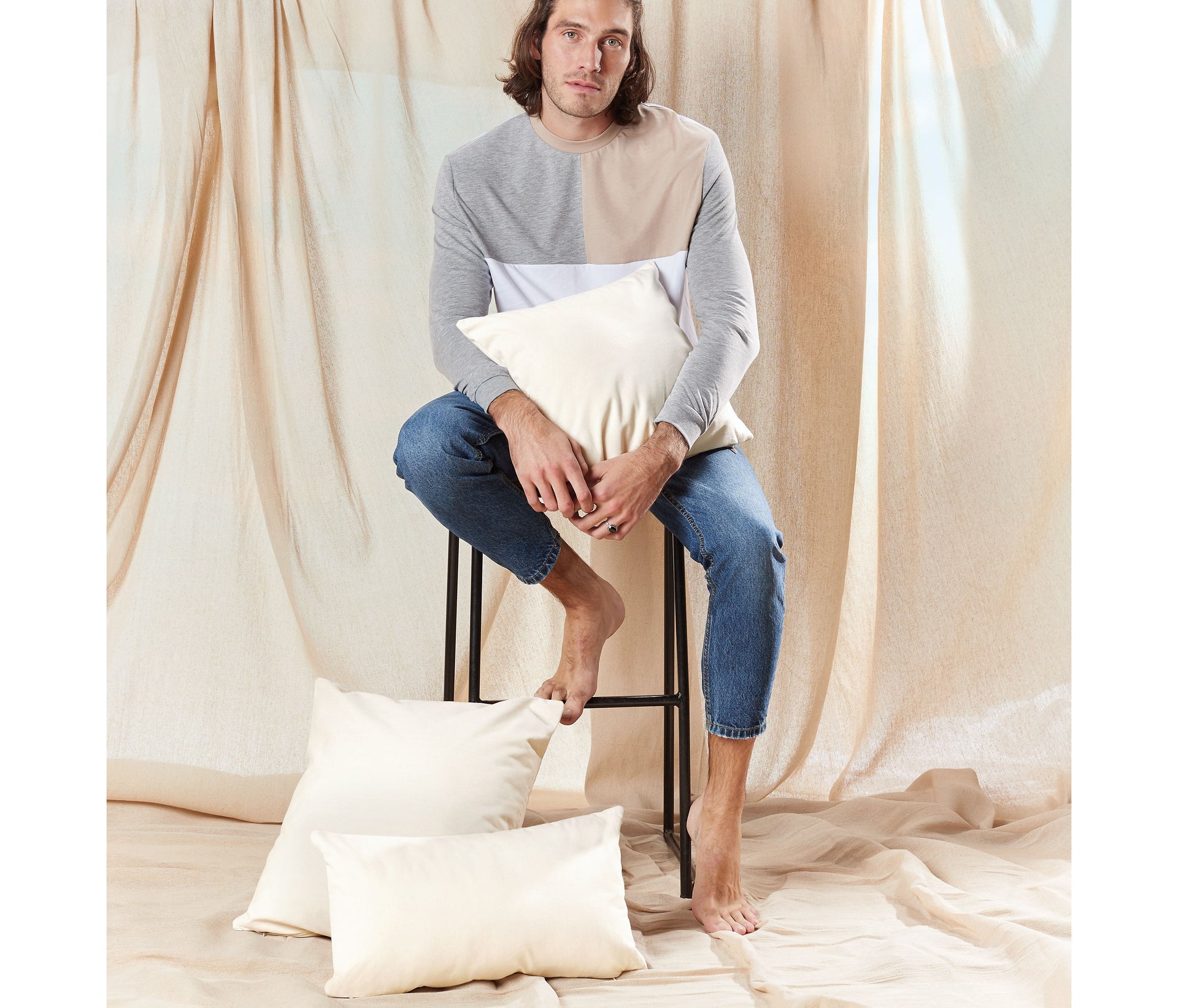 Housse de coussin en coton commerce équitable