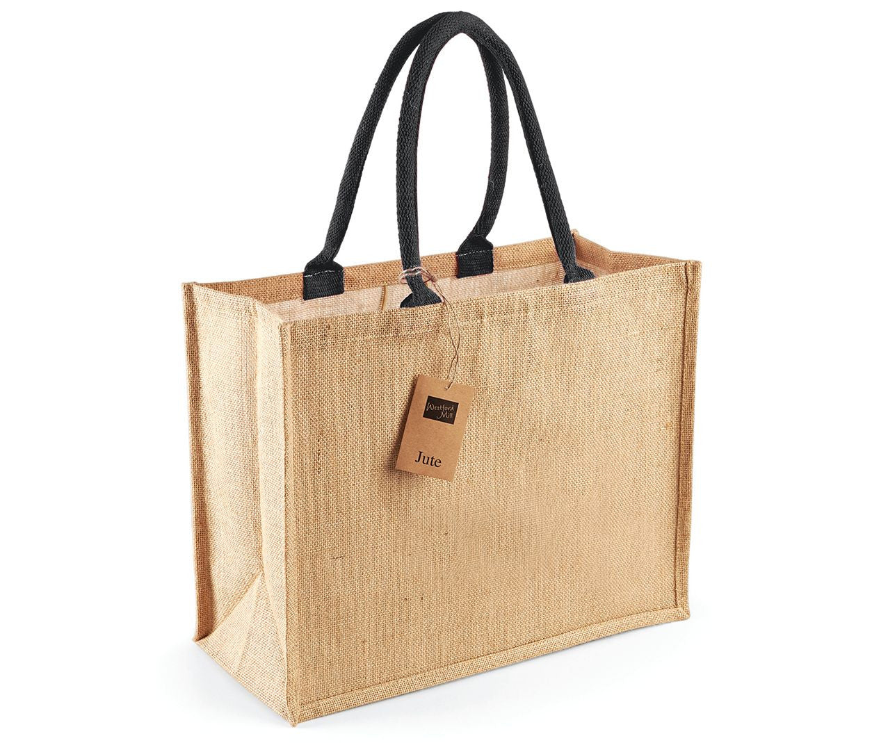 Sac Shopping en Toile de Jute - Natural/black