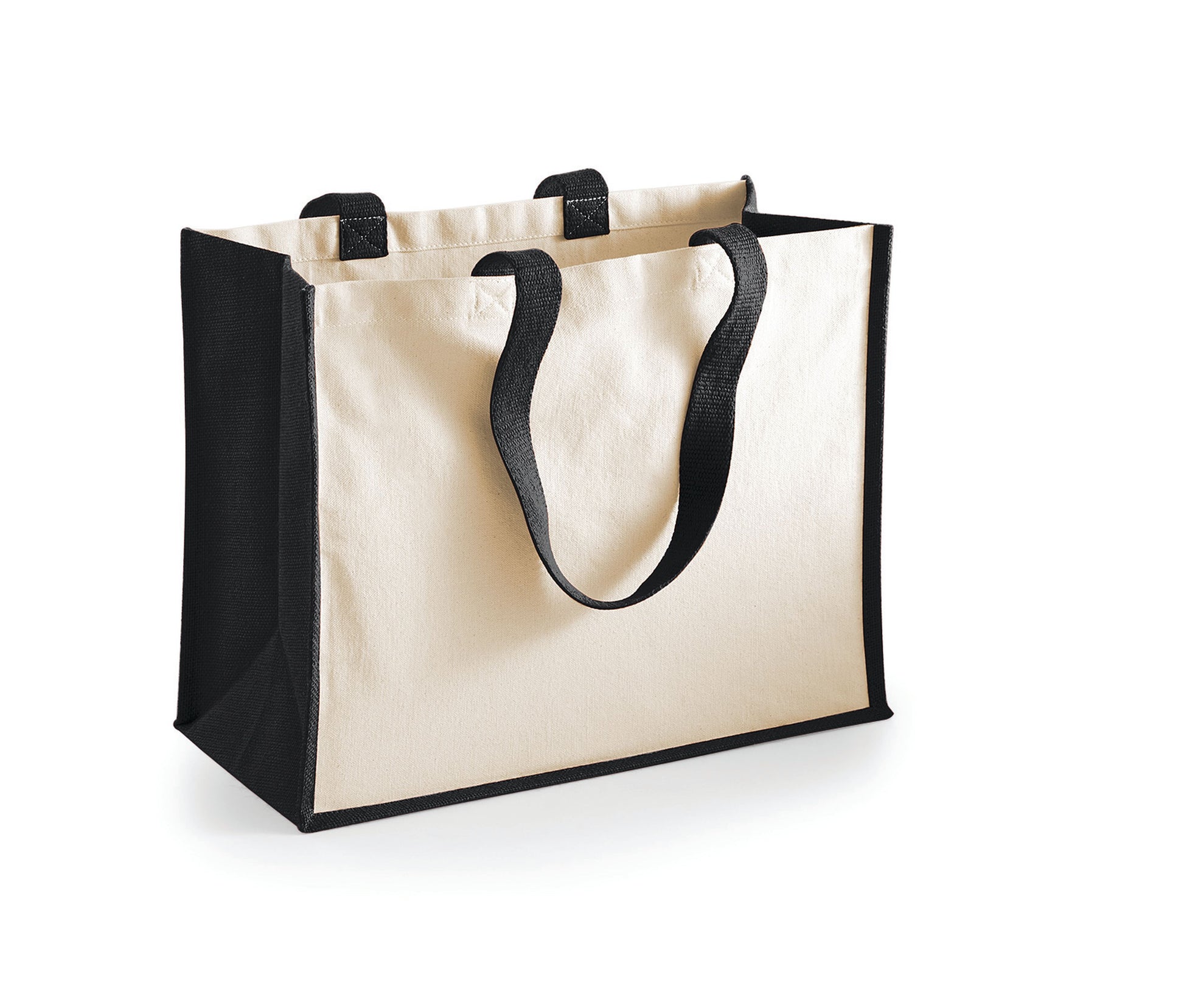Sac Shopping en Toile de Jute - Black