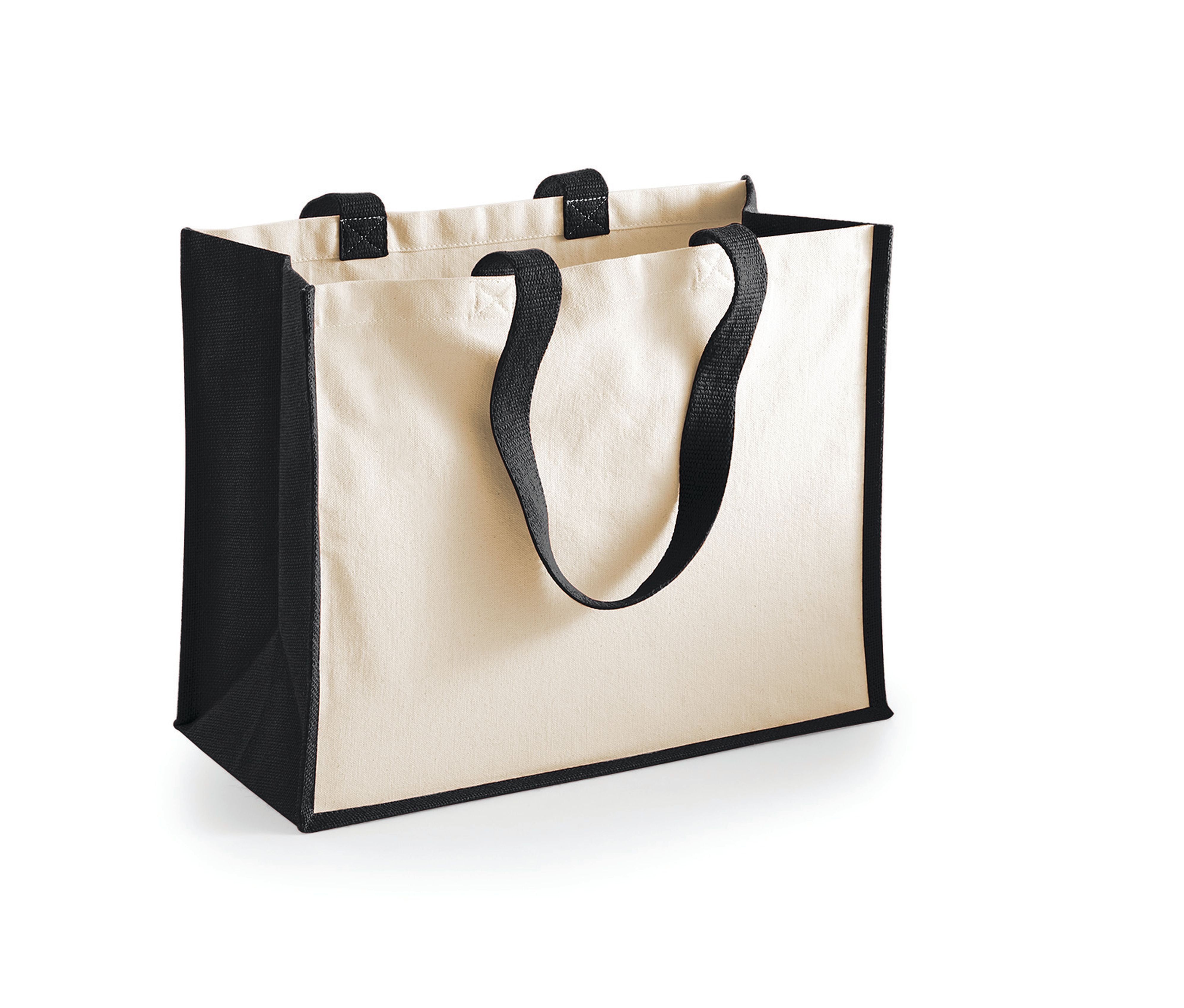 Sac Shopping en Toile de Jute - Black