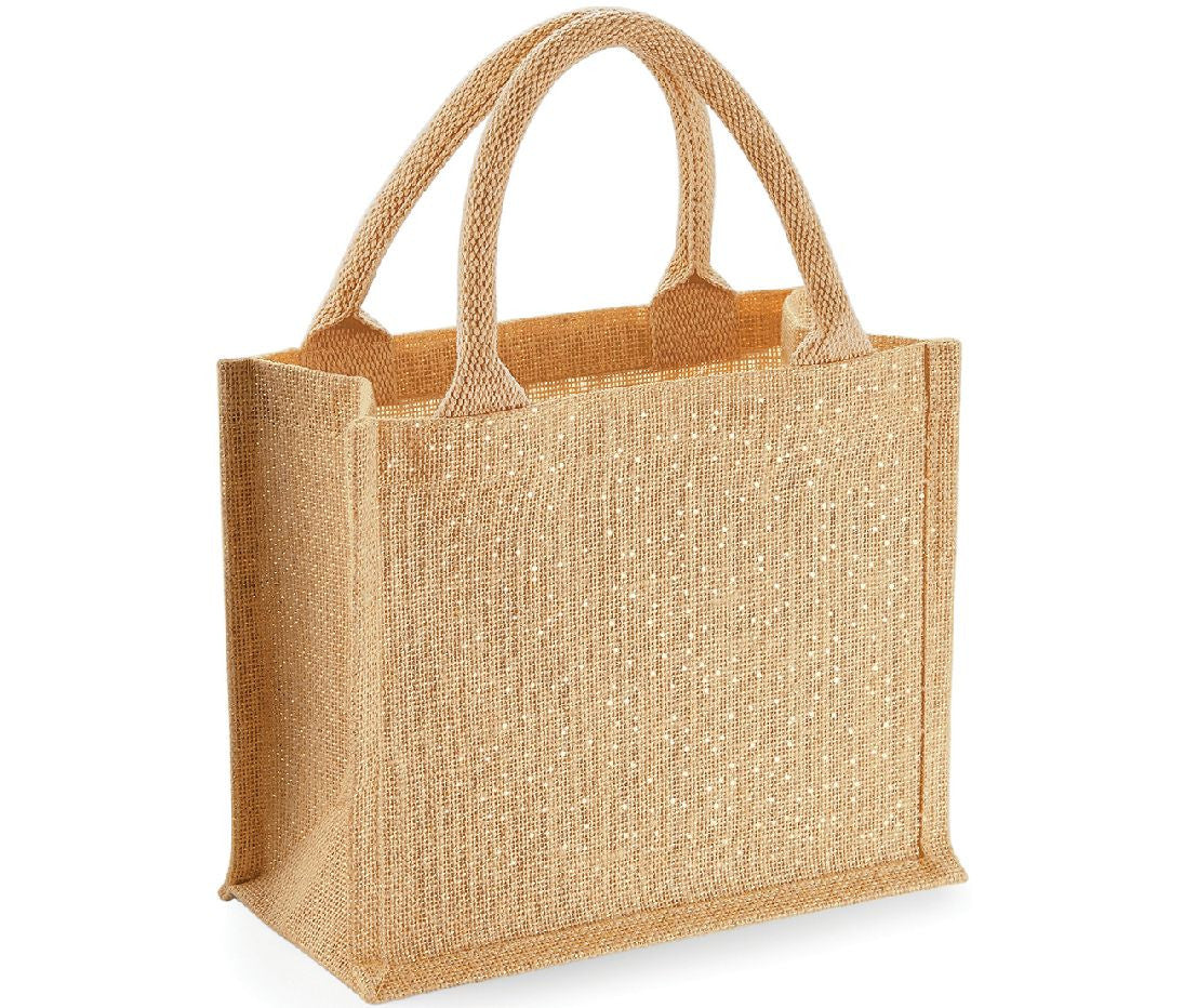 Mini Sac Cadeau Scintillant - Natural/gold