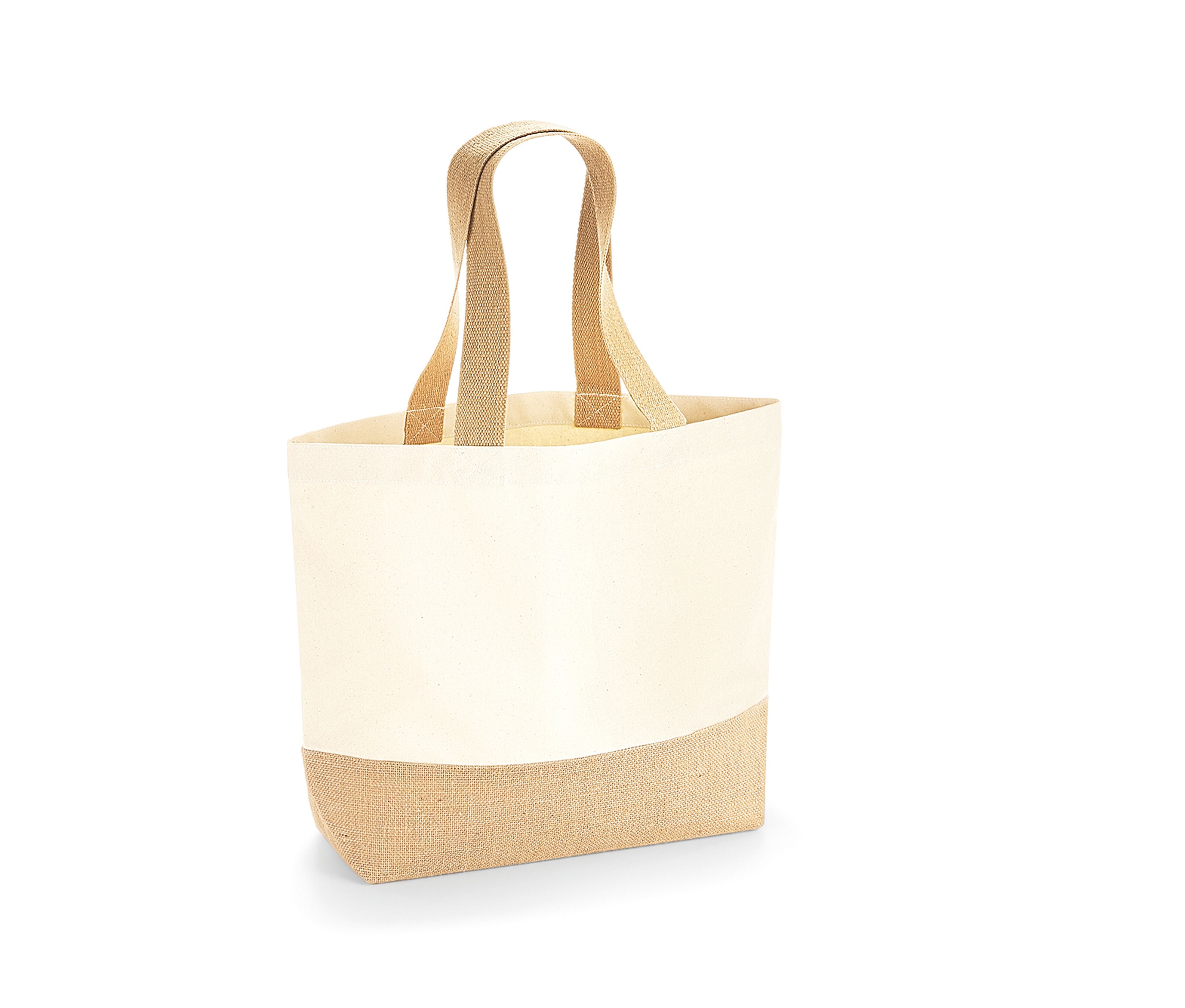 Sac Shopping Coton/toile de Jute - Natural