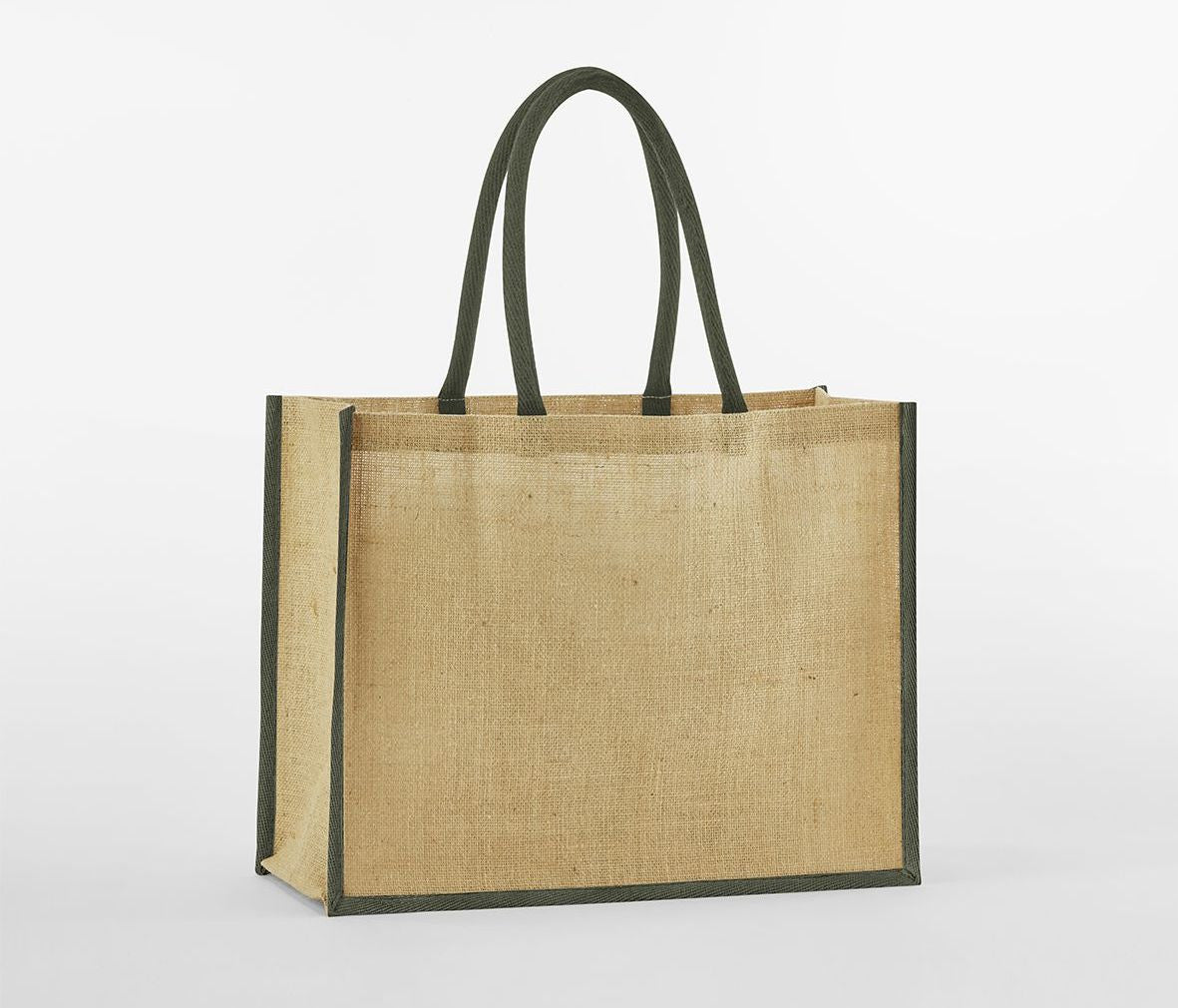 Sac Shopping en Toile de Jute - Natural / Olive Green