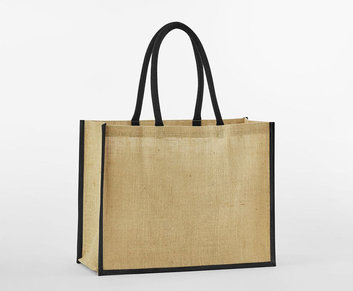 Sac Shopping en Toile de Jute - Natural / Black