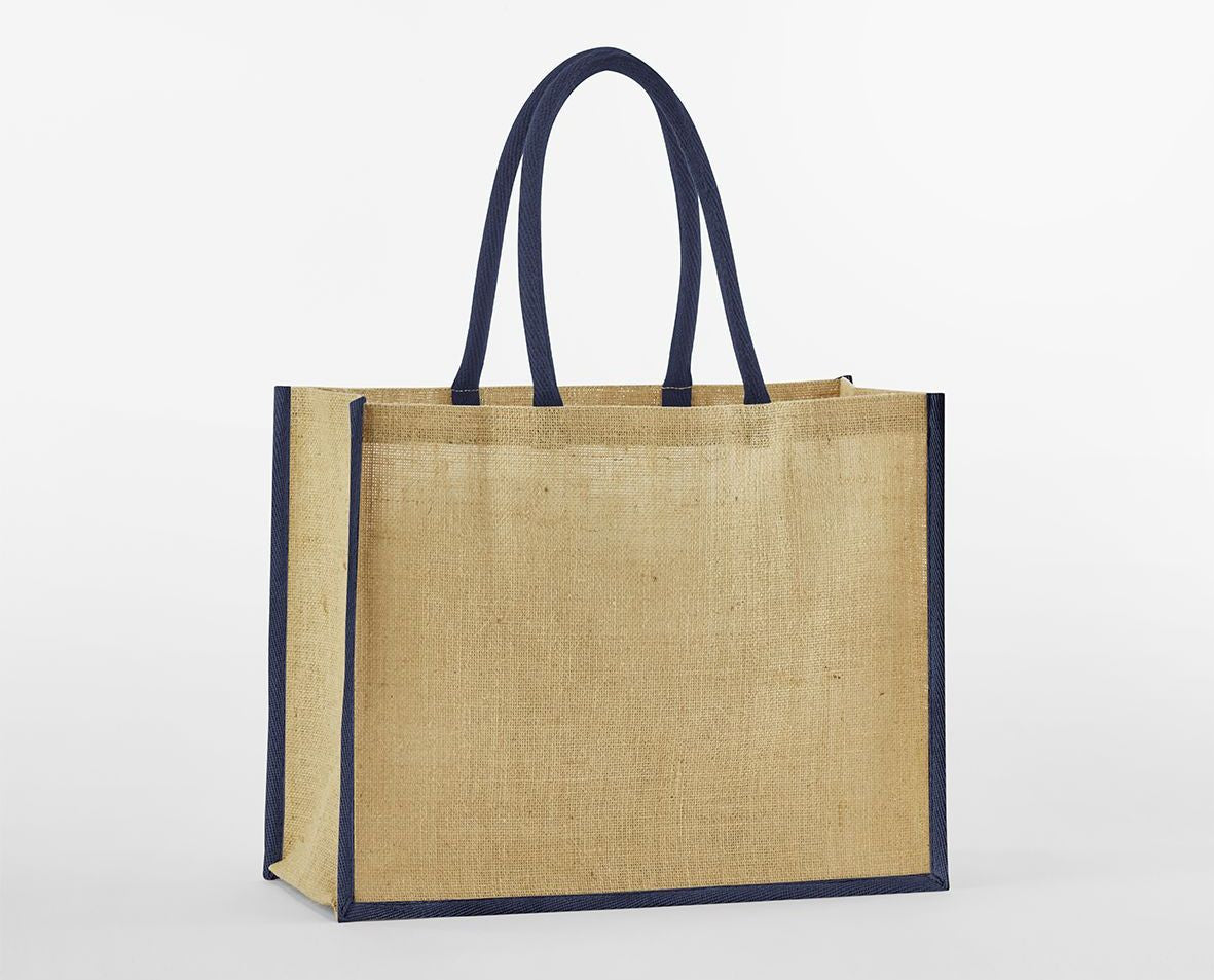 Sac Shopping en Toile de Jute - Natural / French Navy