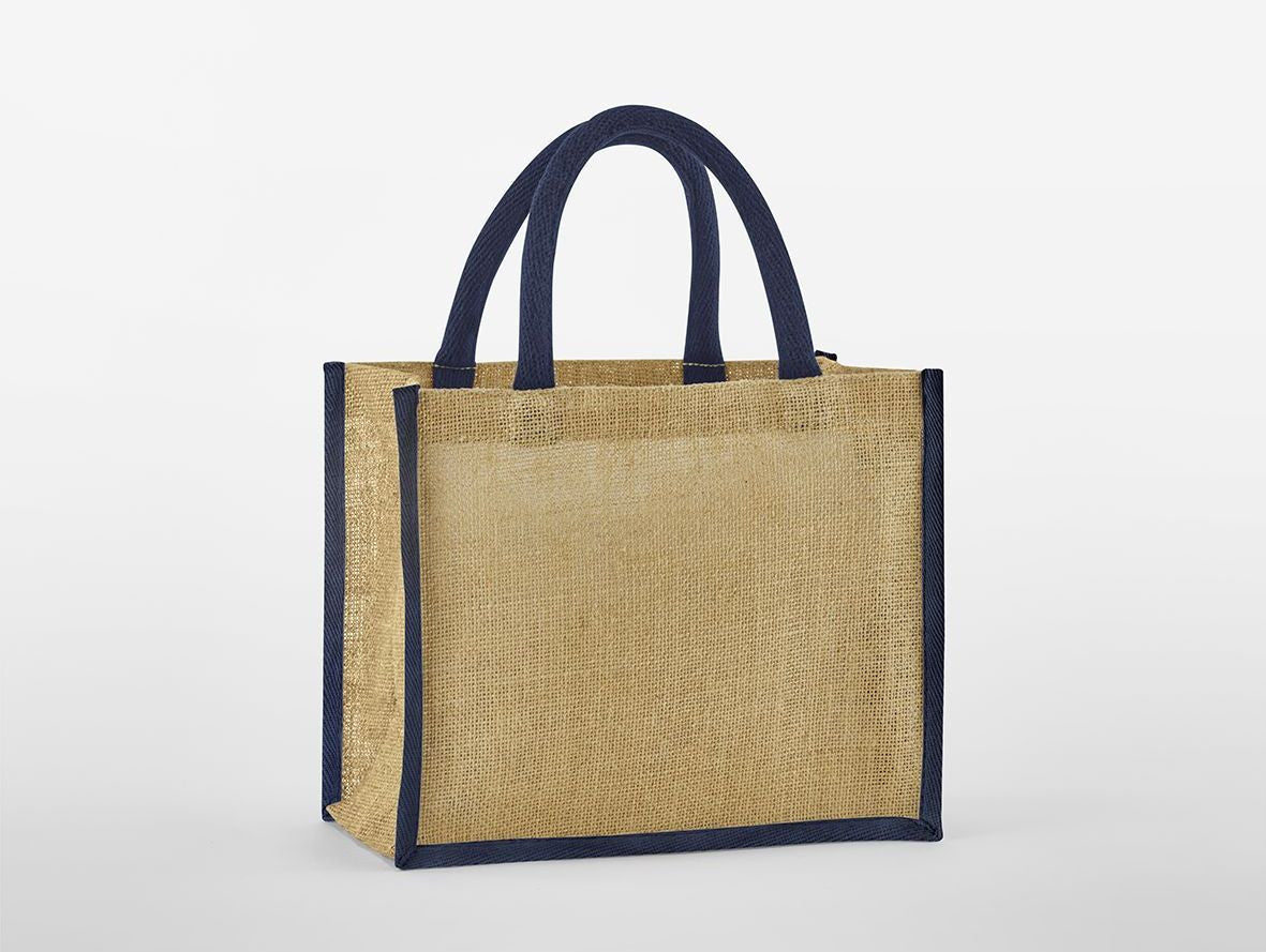 Petit Sac Shopping en Toile de Jute - Natural / French Navy