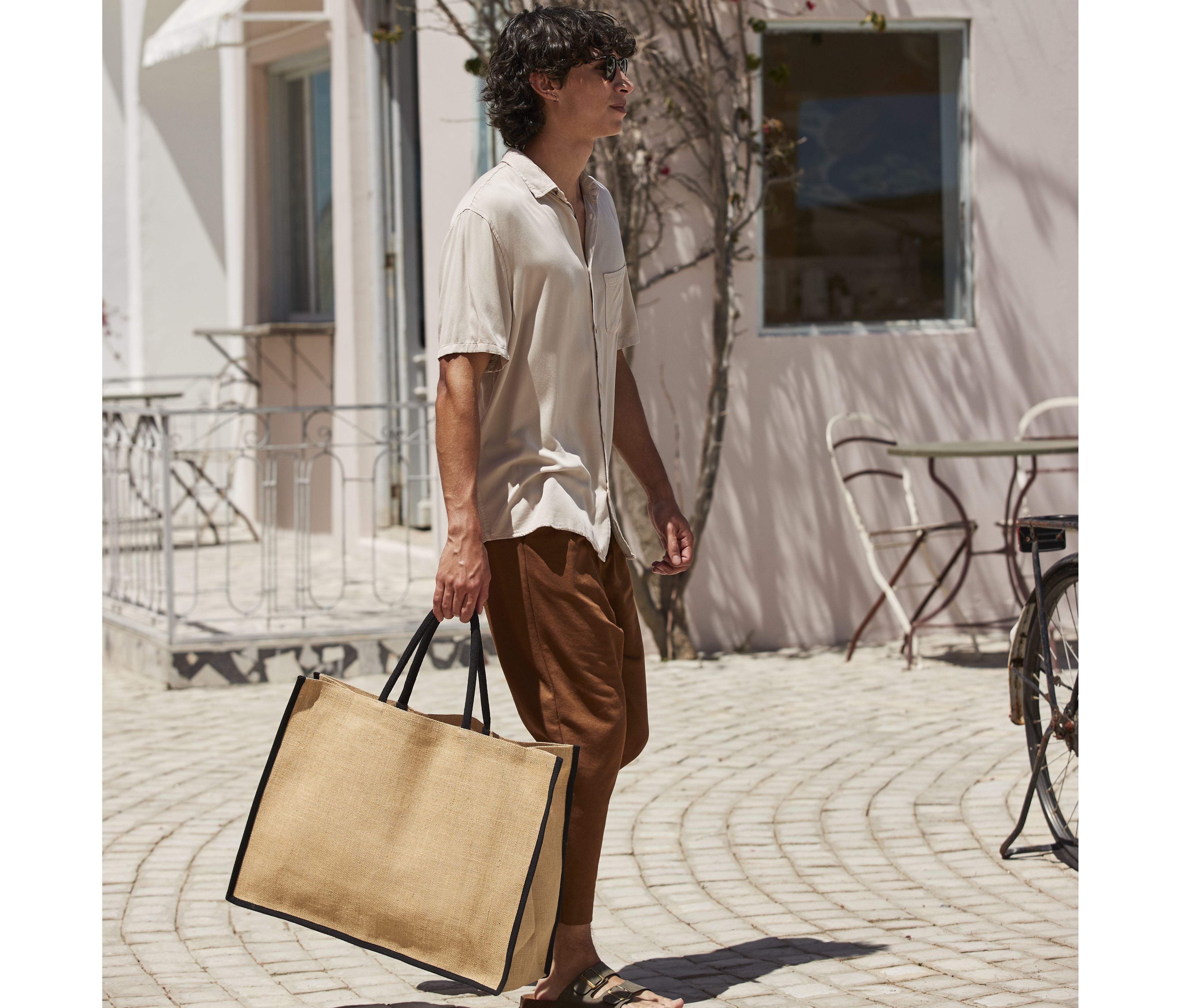 Grand sac shopping en toile de jute