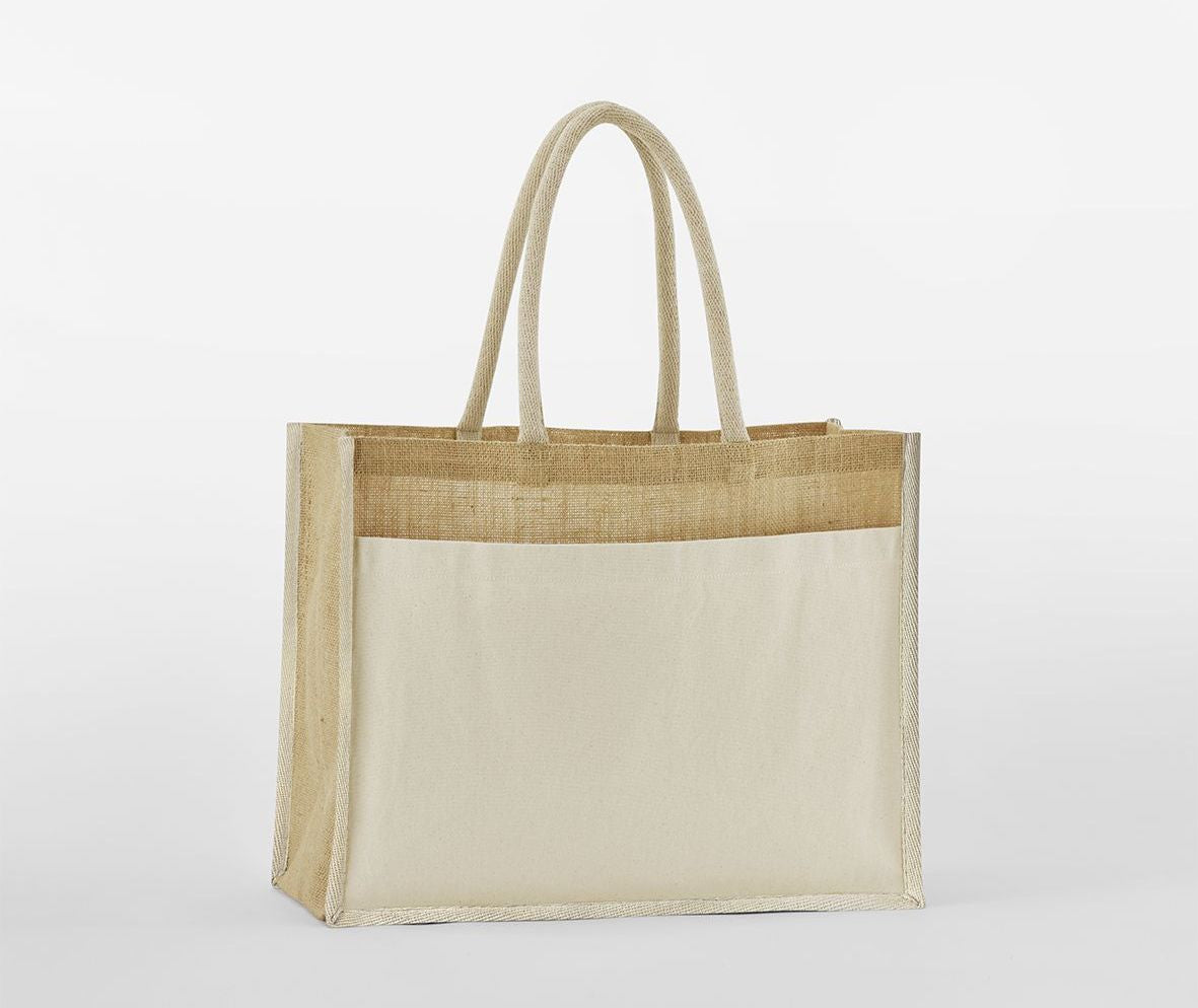 Sac Shopping Avec Poche - Natural