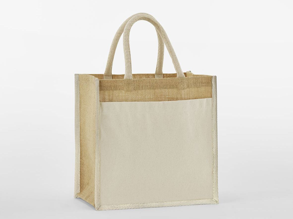 Petit Sac Shopping Avec Poche - Natural