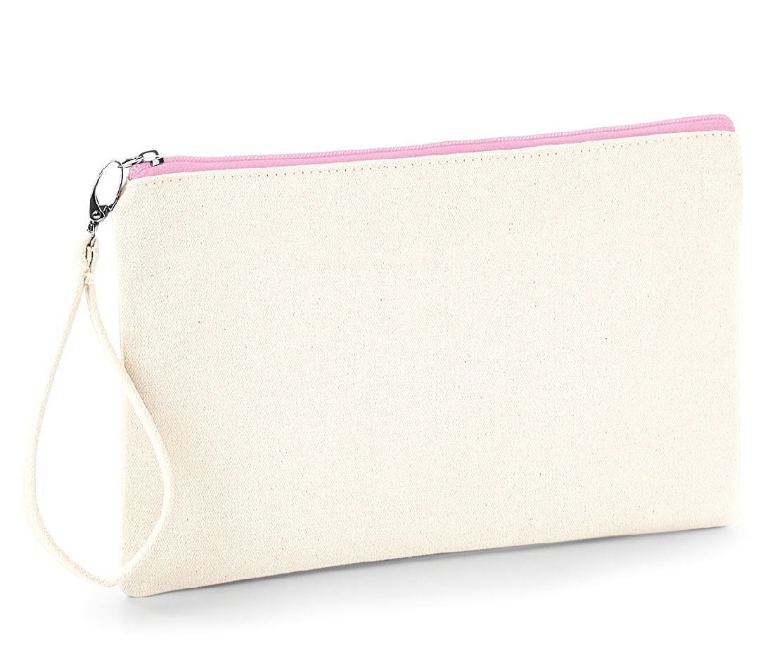 Petite Pochette en Coton Canvas - Natural/pink