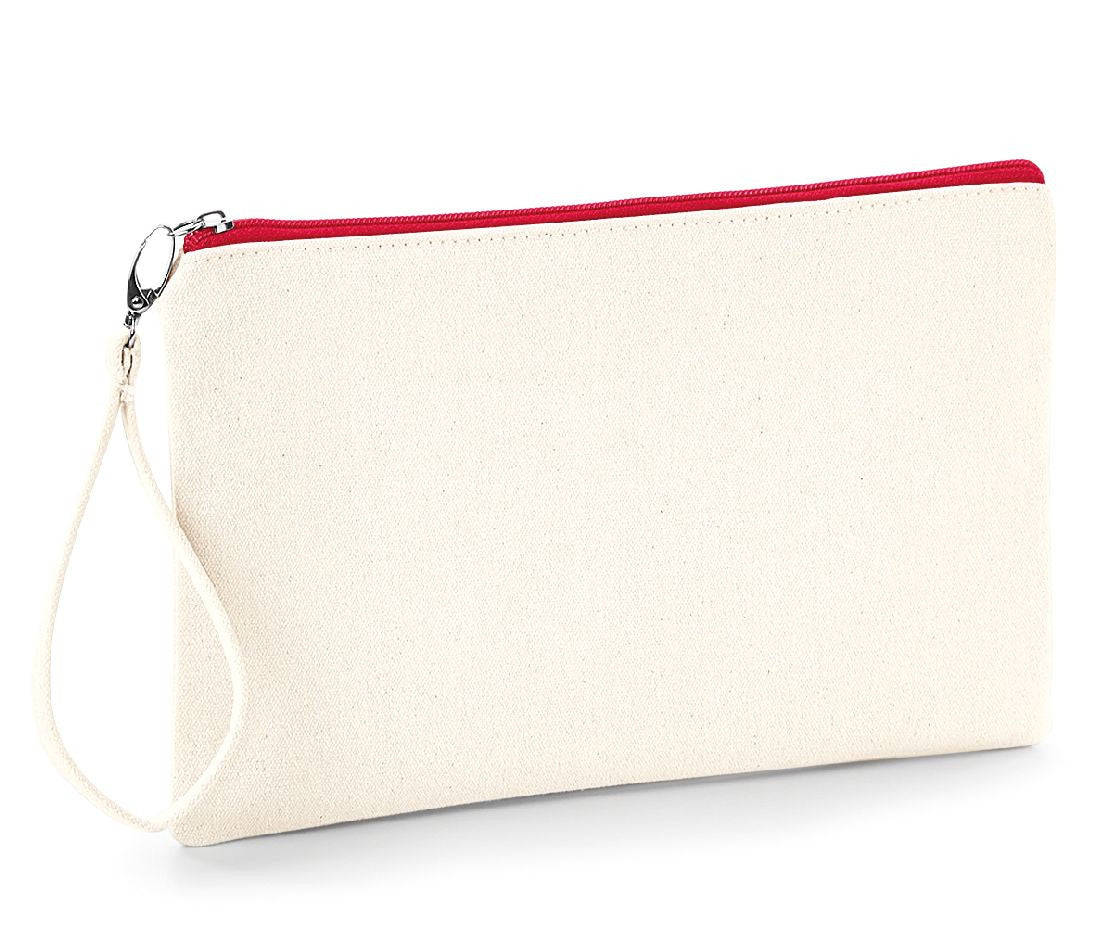 Petite Pochette en Coton Canvas - Natural/red