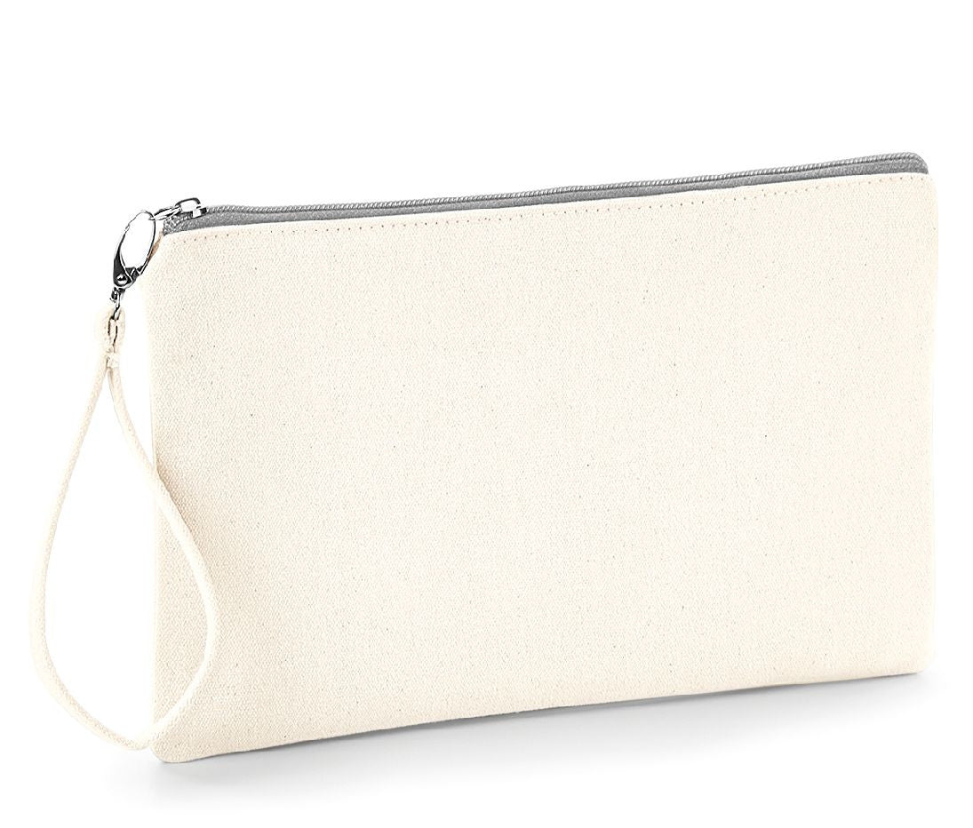 Petite Pochette en Coton Canvas - Natural/light Grey