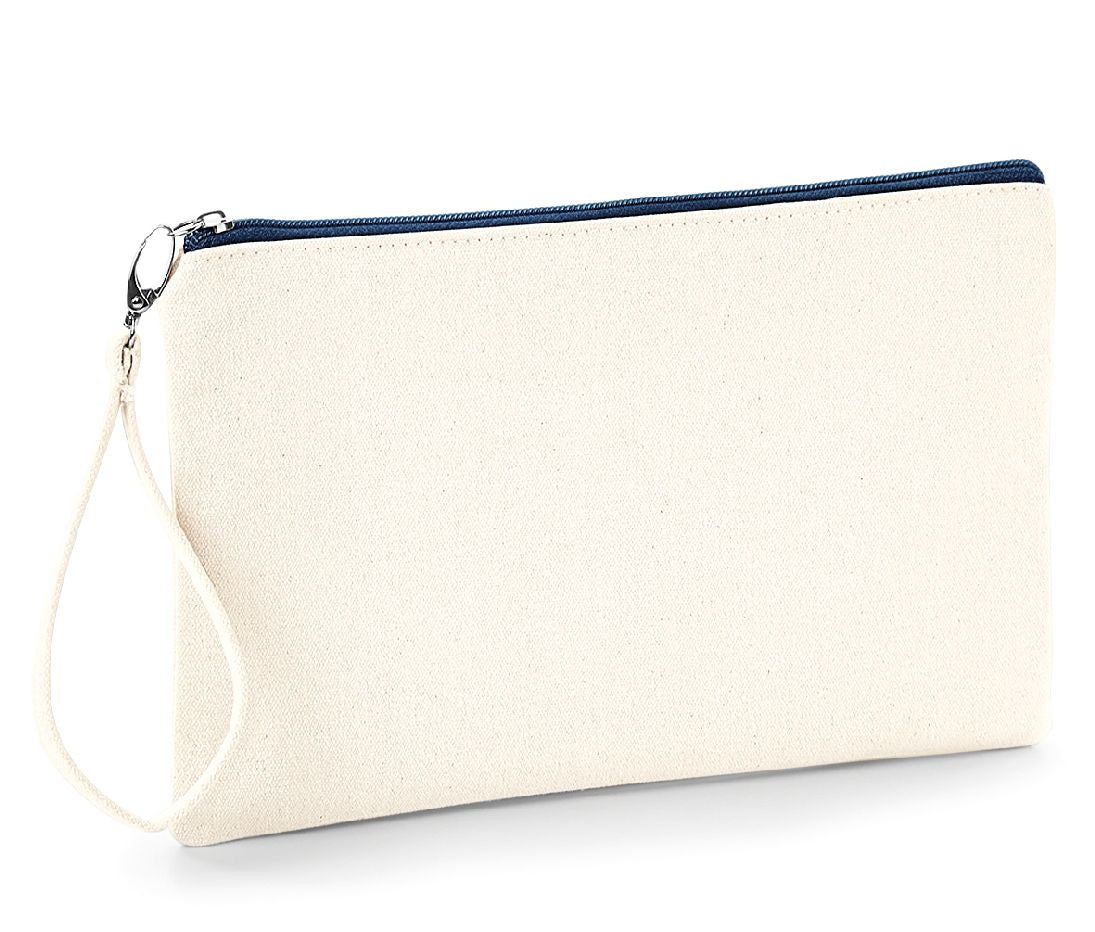 Petite Pochette en Coton Canvas - Natural/navy