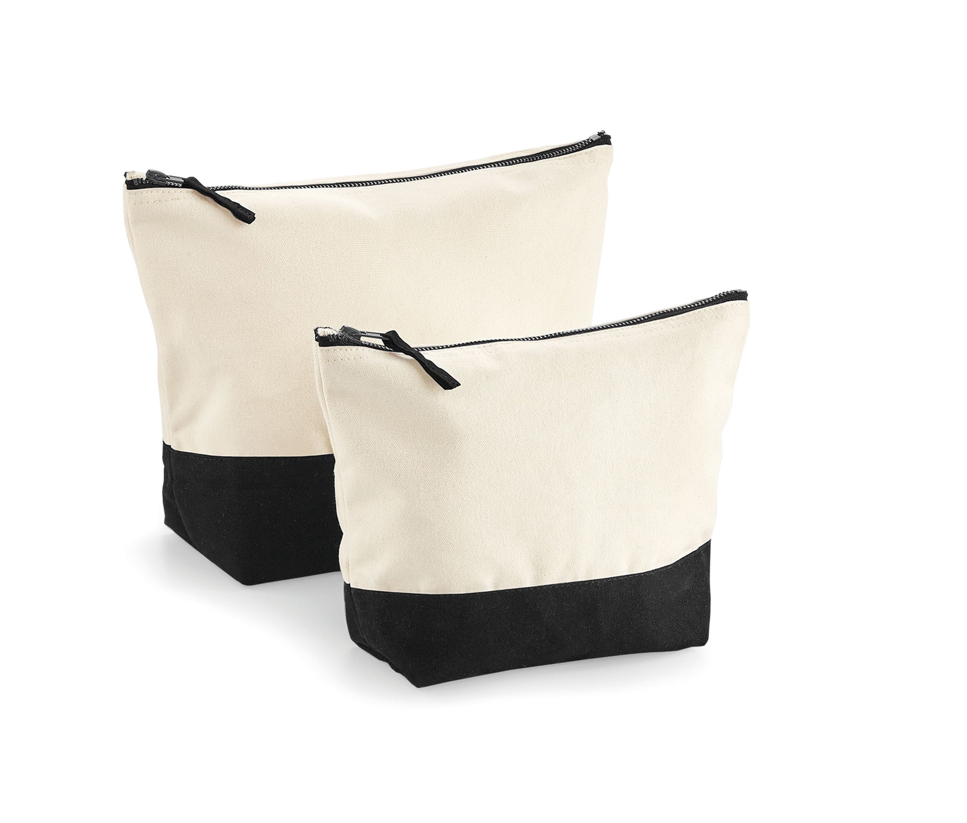Pochette Bicolore en Coton - Natural/black