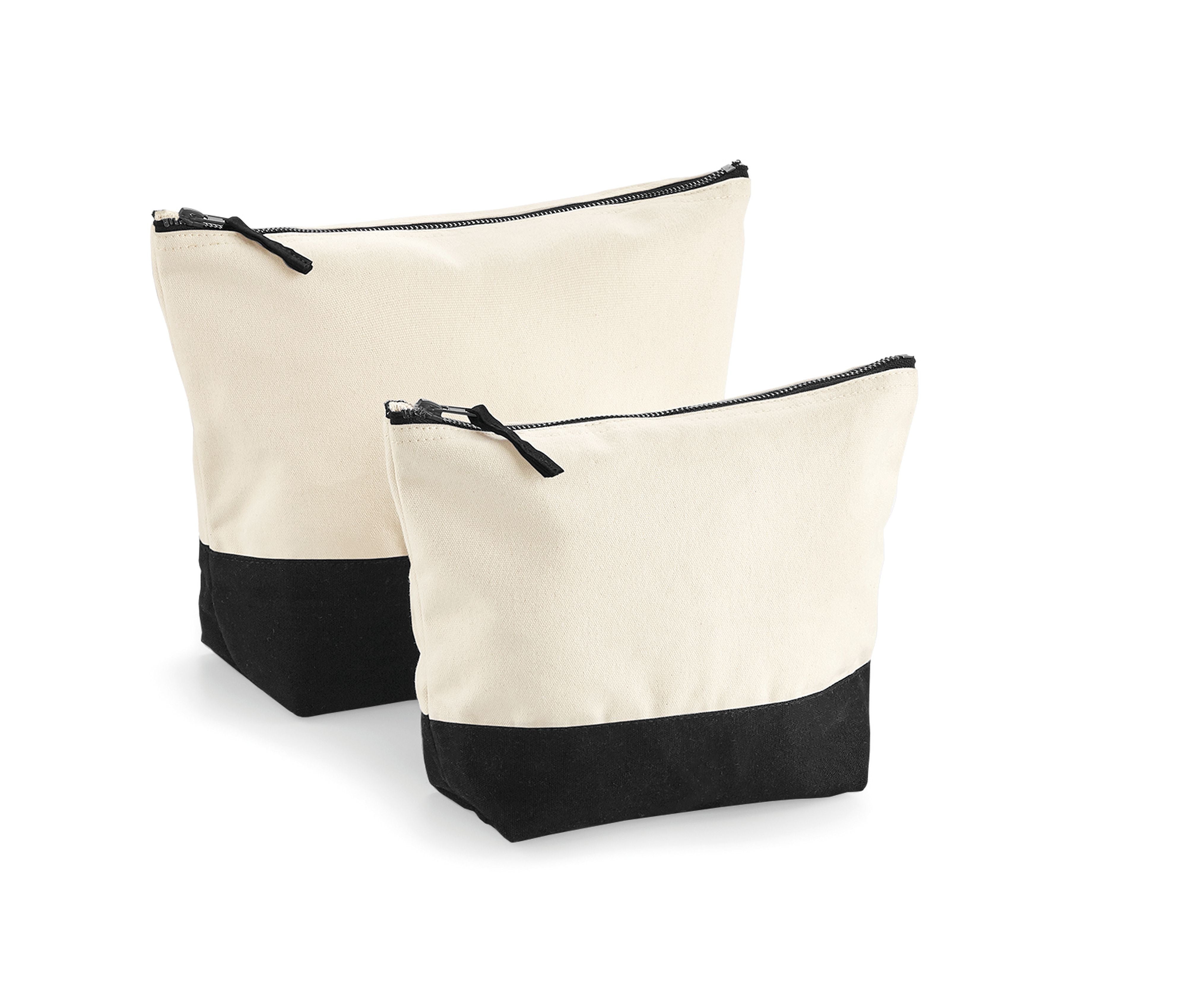 Pochette Bicolore en Coton - Natural/black