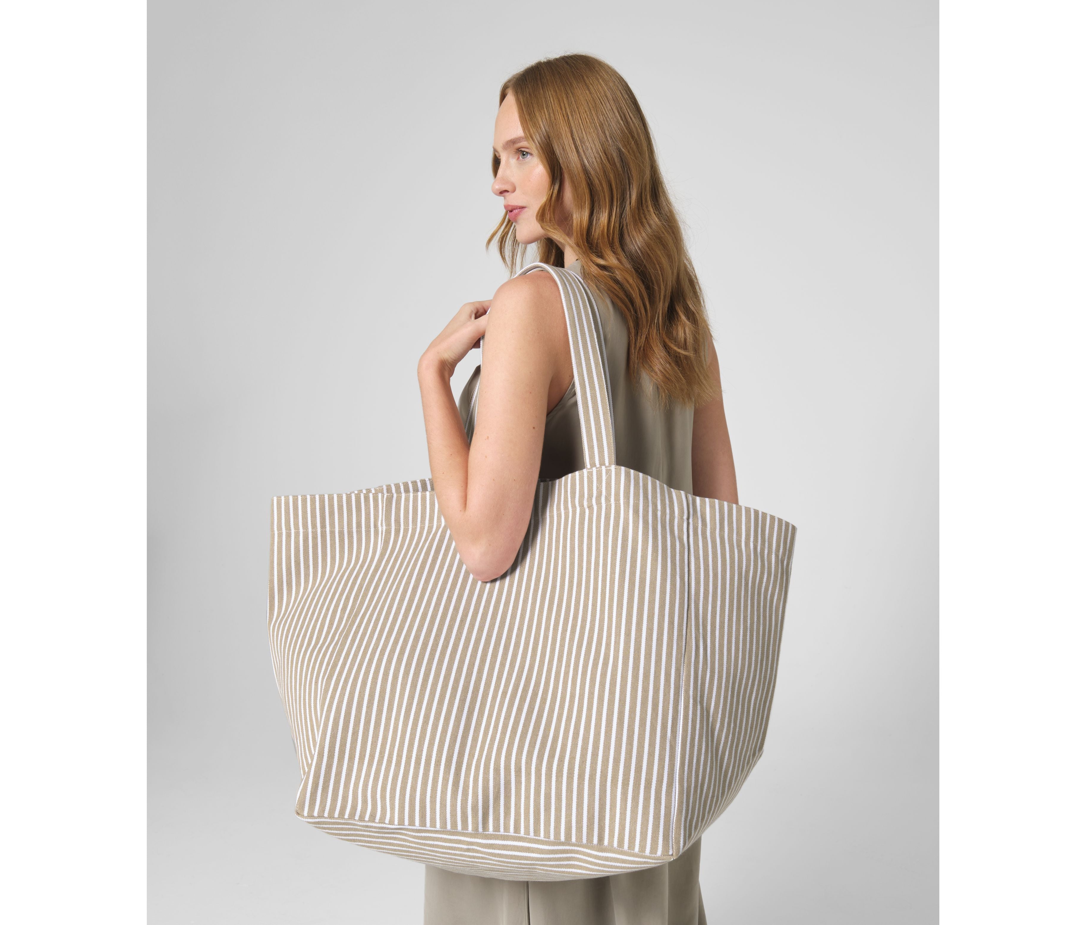 Grand sac de plage rayé
