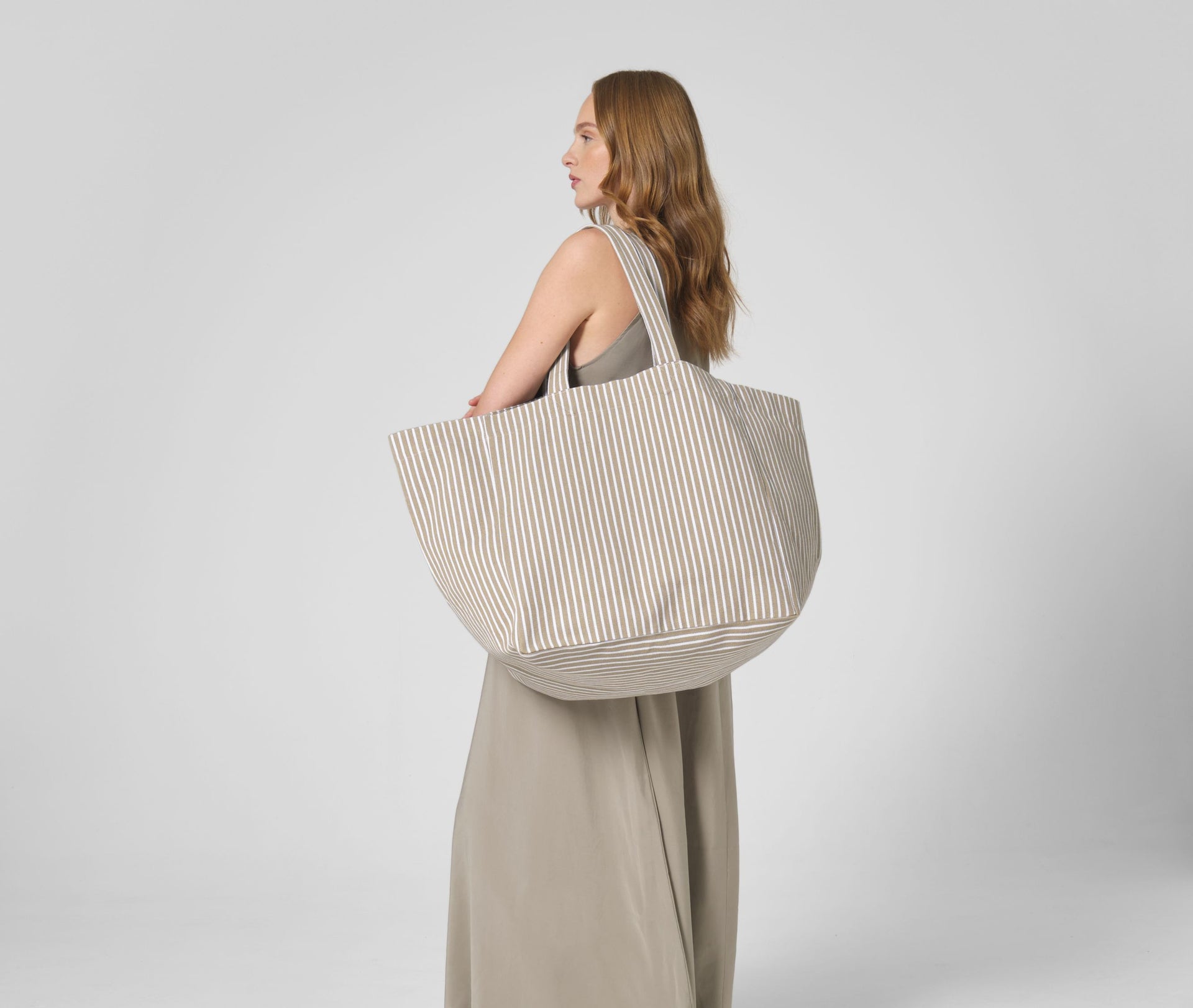 Grand sac de plage rayé