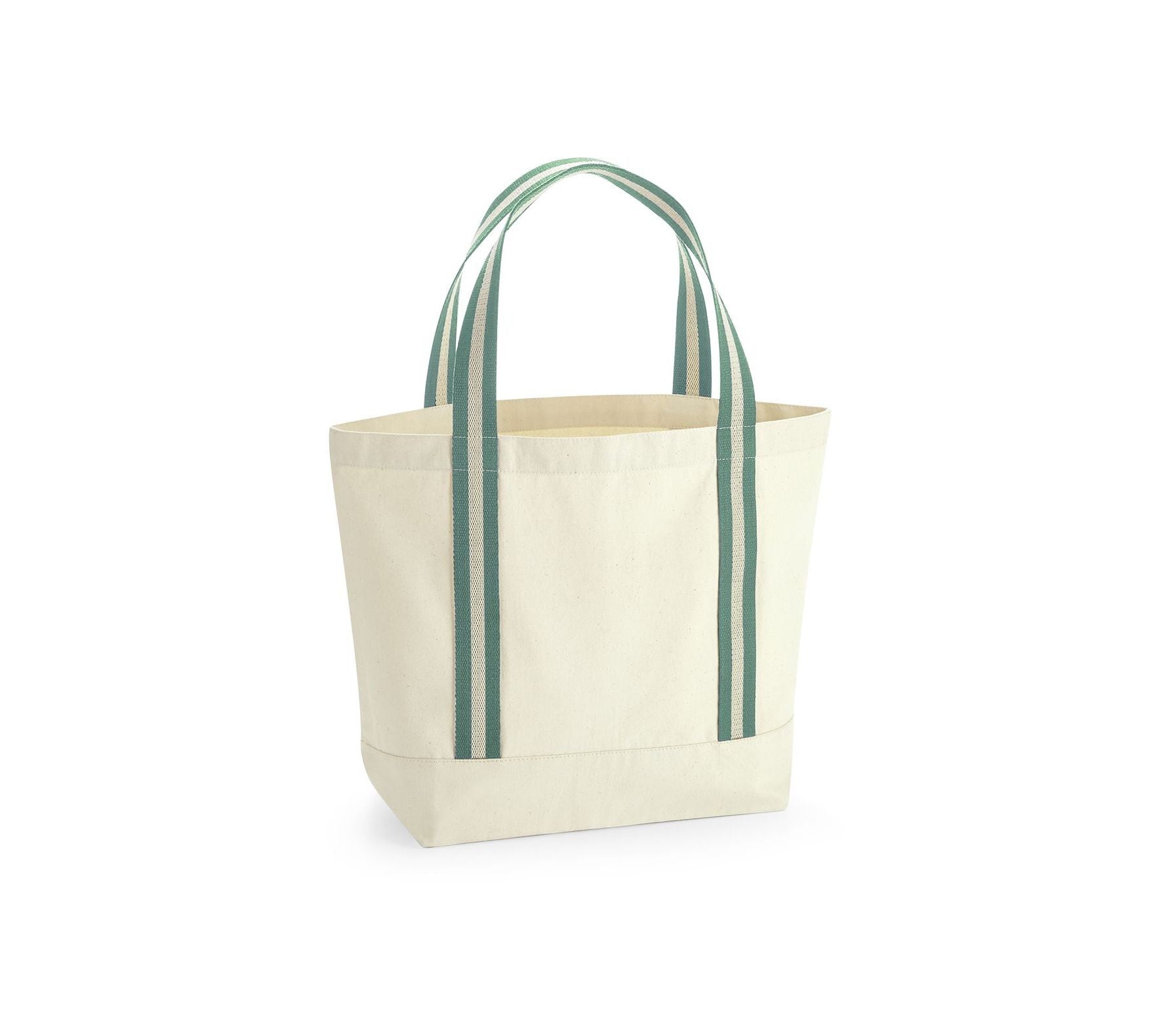 Sac de Plage en Coton Organique - Natural / Sage Green