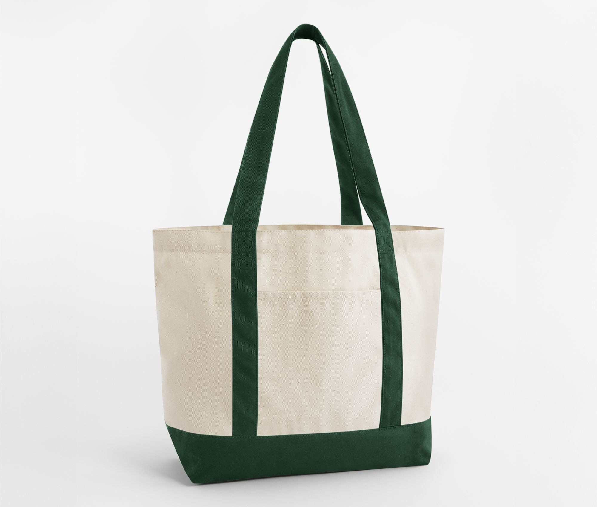 Sac Shopping en Coton Organique - Natural/bottle Green