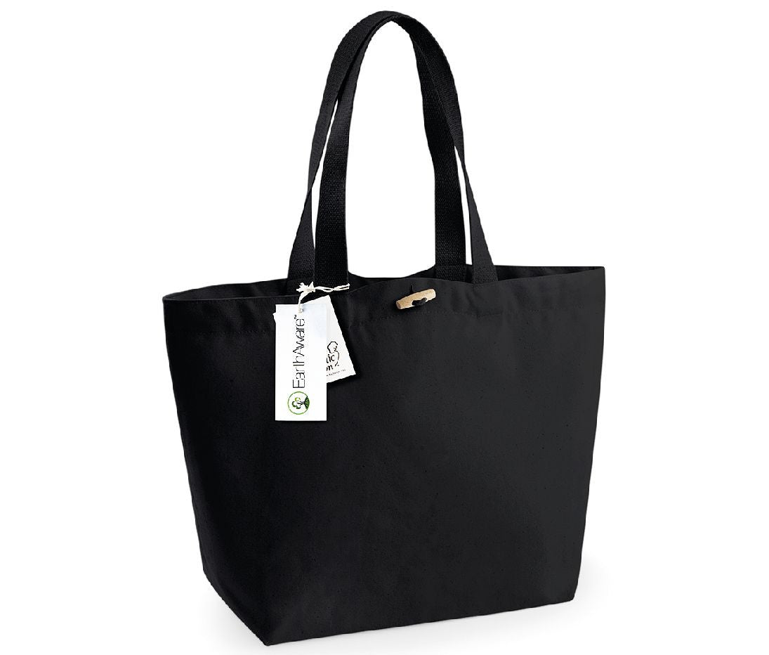 Sac Shopping Grand Volume Coton Bio - Black