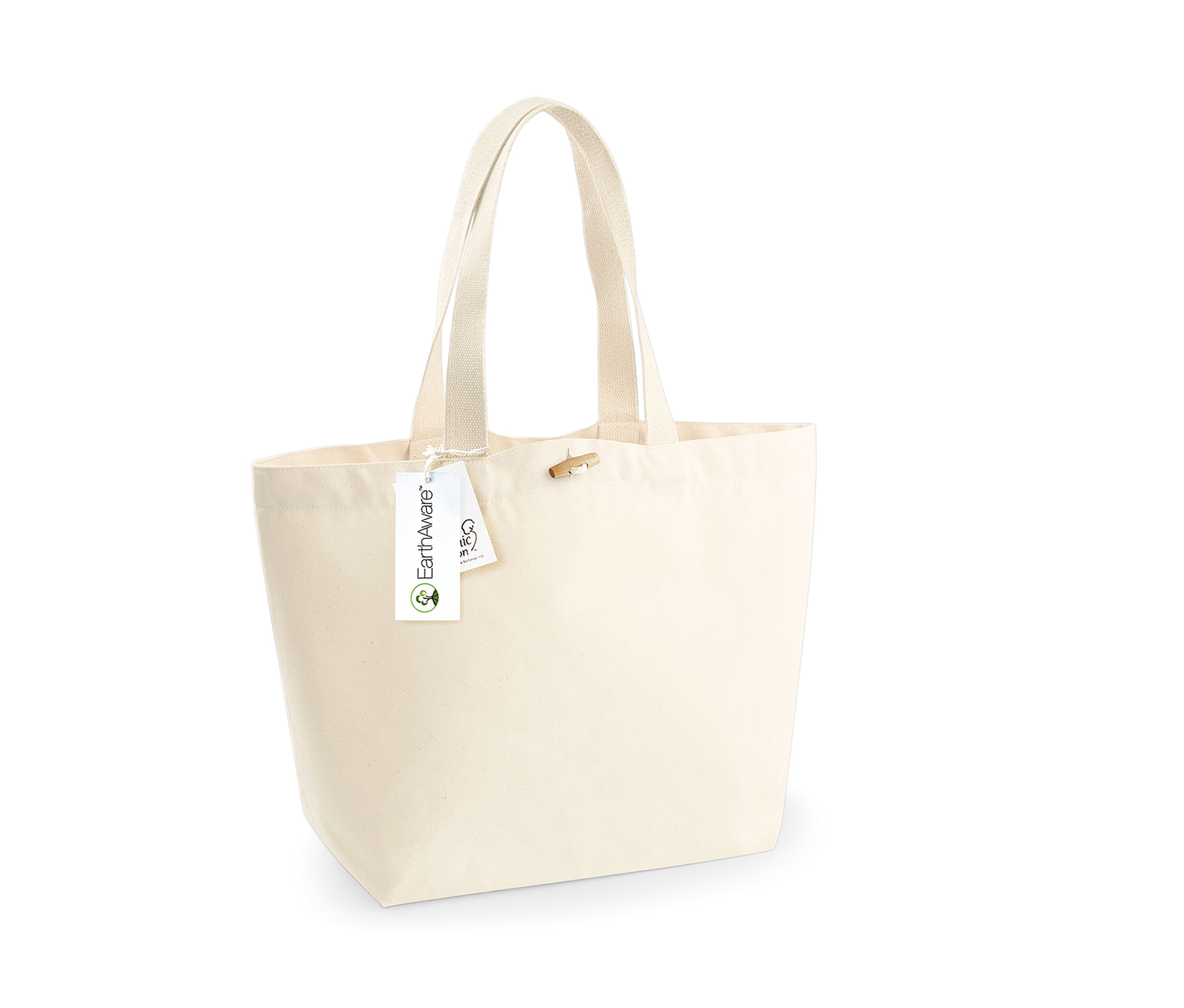Sac Shopping Grand Volume Coton Bio - Natural
