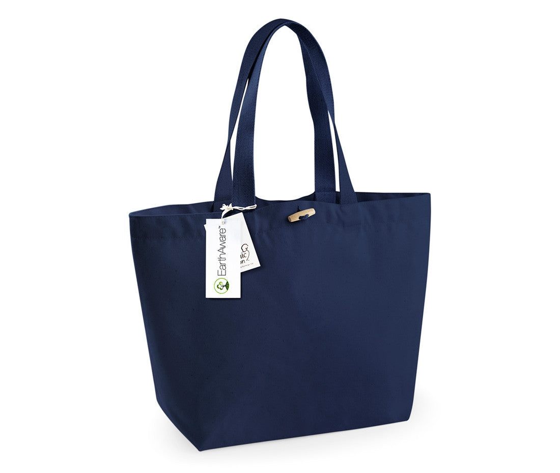 Sac Shopping Grand Volume Coton Bio - French Navy