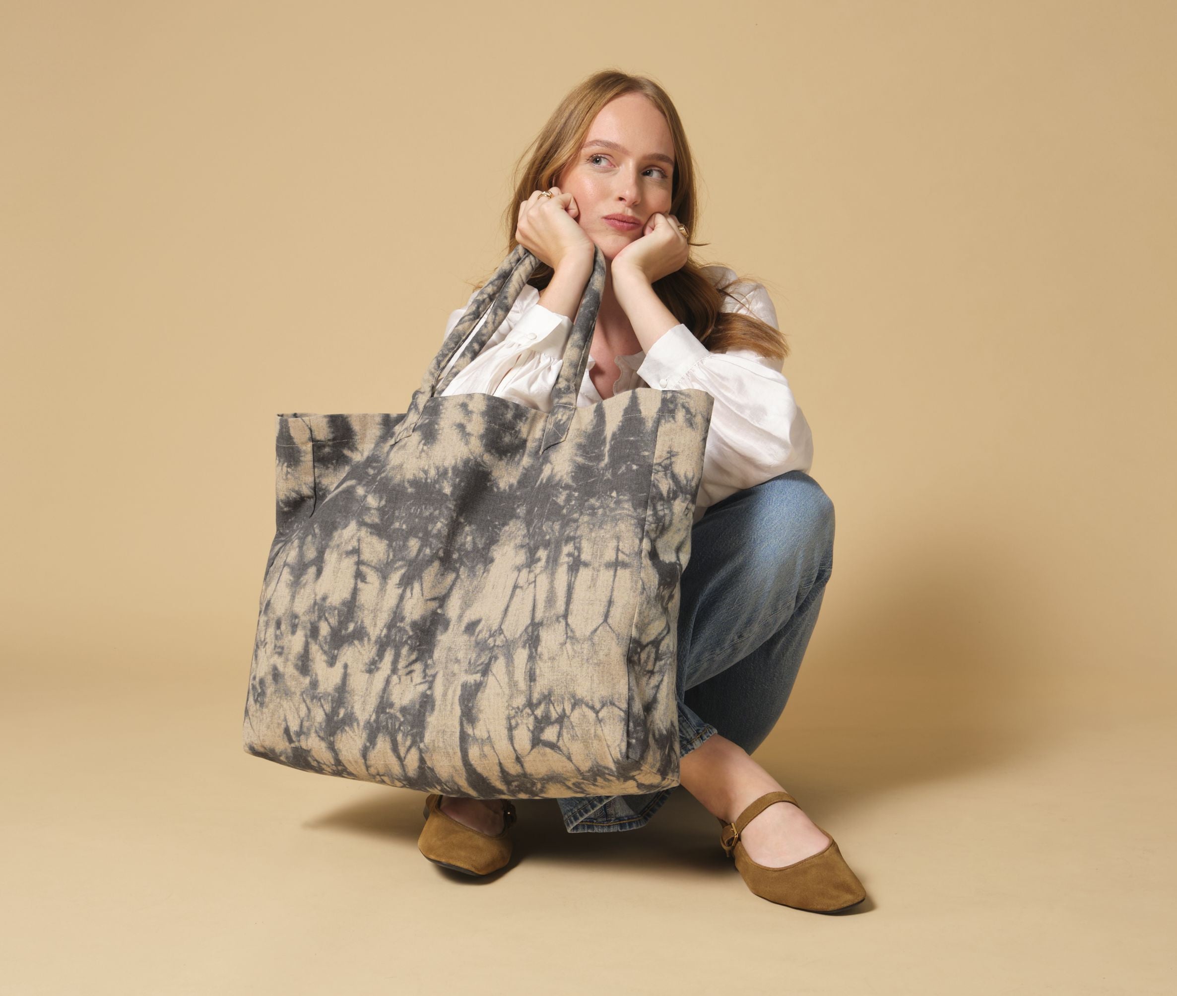 Sac shopping en toile tie-dye