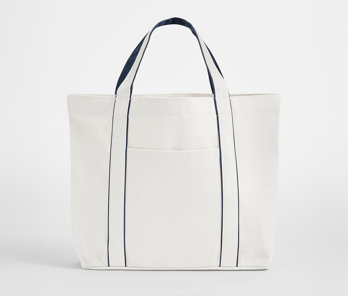 Sac Shopping Fermeture Magnétique - Soft White/french Navy
