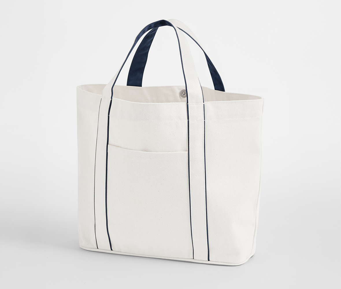 Sac Shopping Fermeture Magnétique - Soft White/french Navy