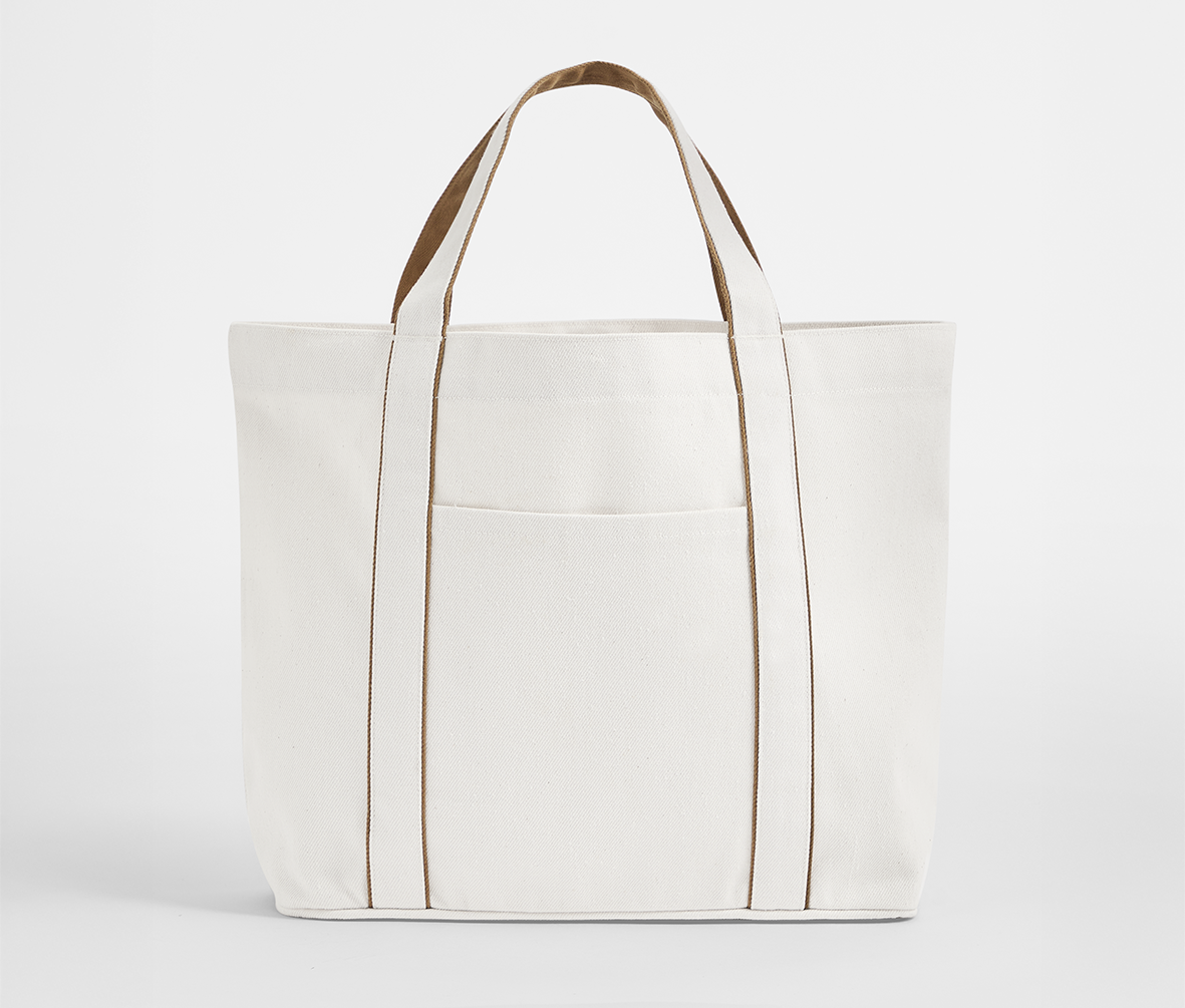 Sac Shopping Fermeture Magnétique - Soft White/caramel