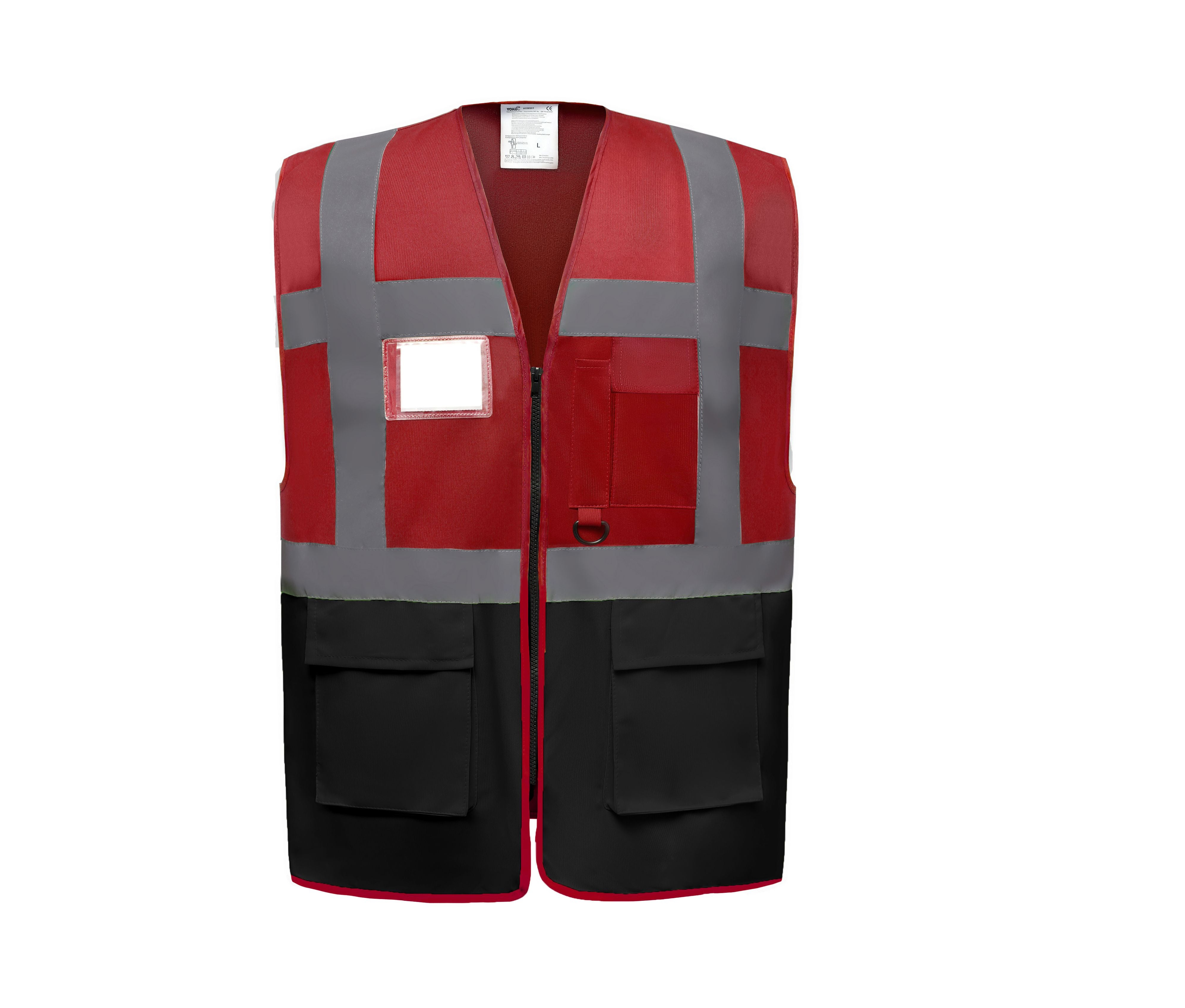 Gilet Multi-Fonction Haute Sécurité - Red/black