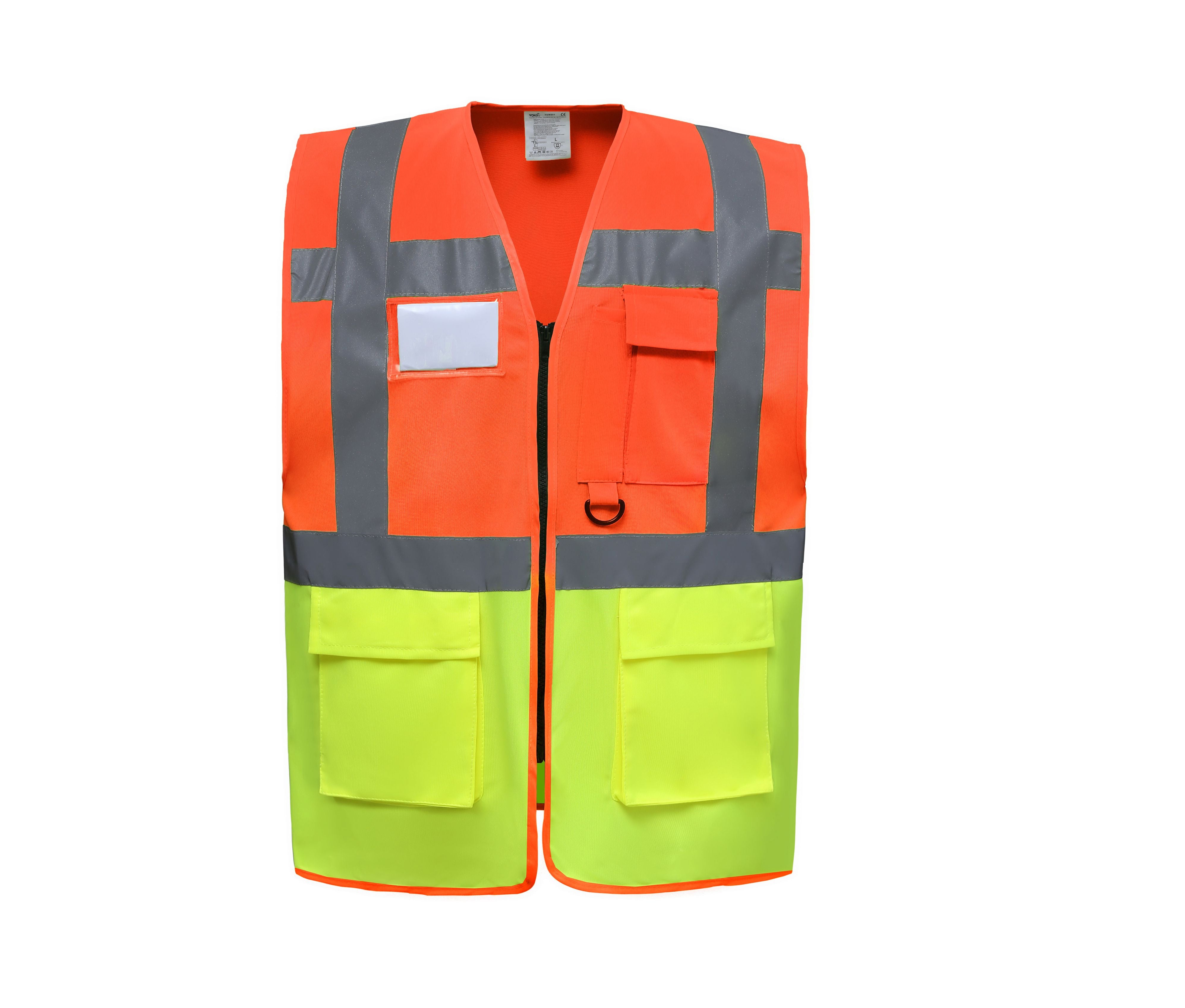 Gilet Multi-Fonction Haute Sécurité - Hi Vis Orange/hi Vis Yellow