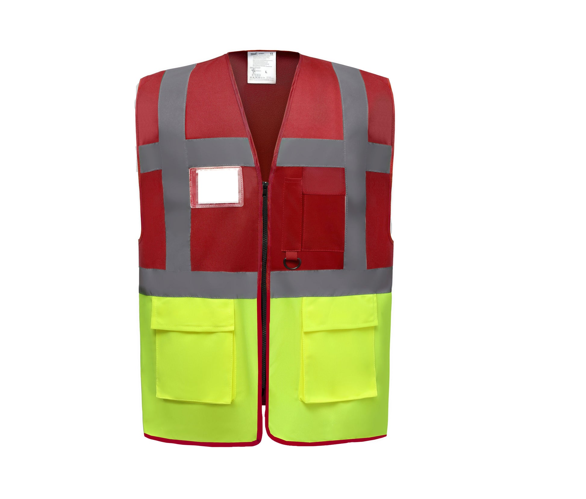 Gilet Multi-Fonction Haute Sécurité - Red/hi Vis Yellow