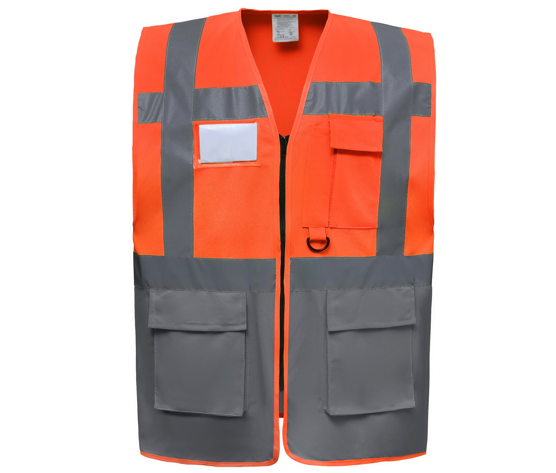 Gilet Multi-Fonction Haute Sécurité - Hi Vis Orange/grey
