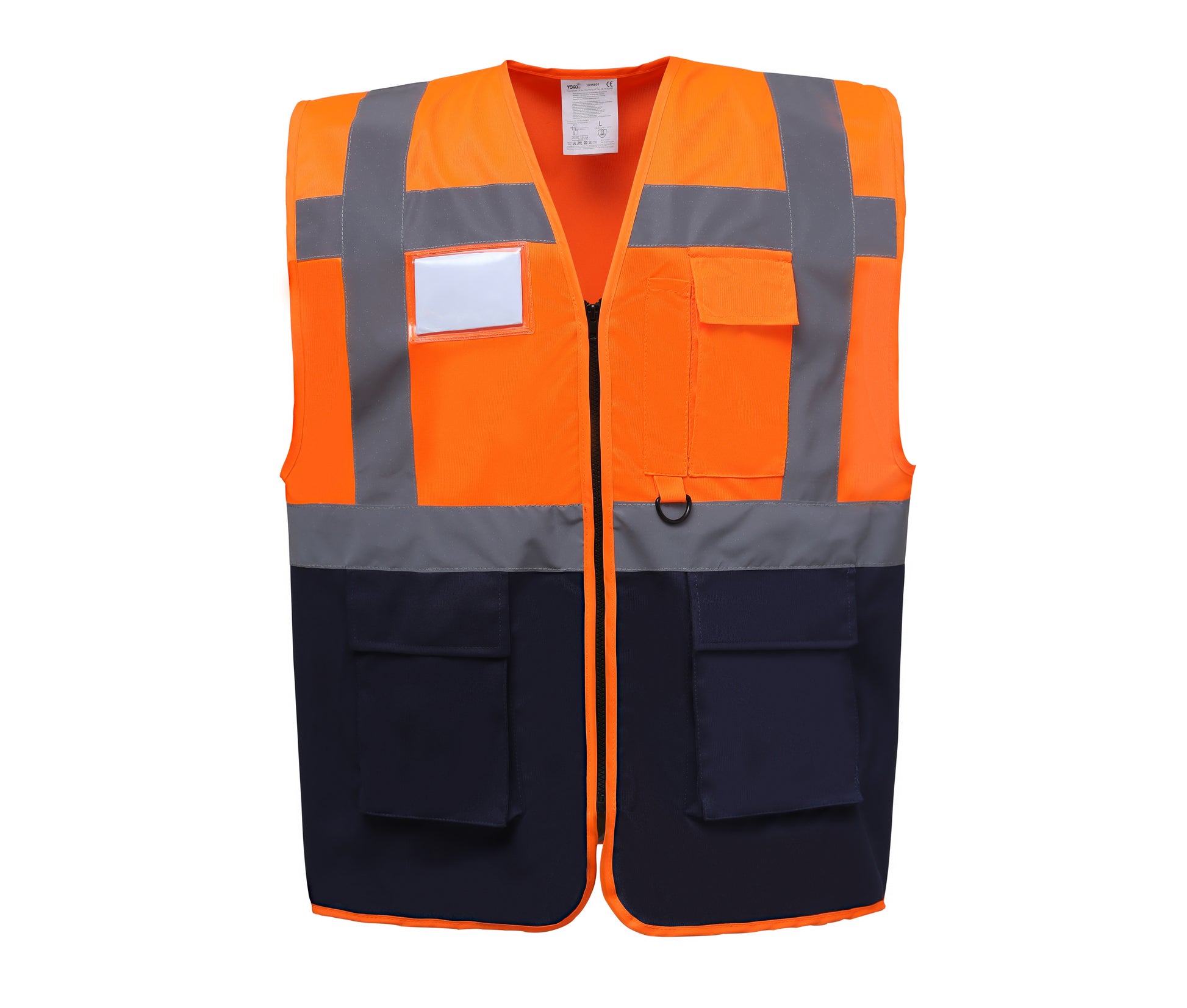 Gilet Multi-Fonction Haute Sécurité - Hi Vis Orange/navy
