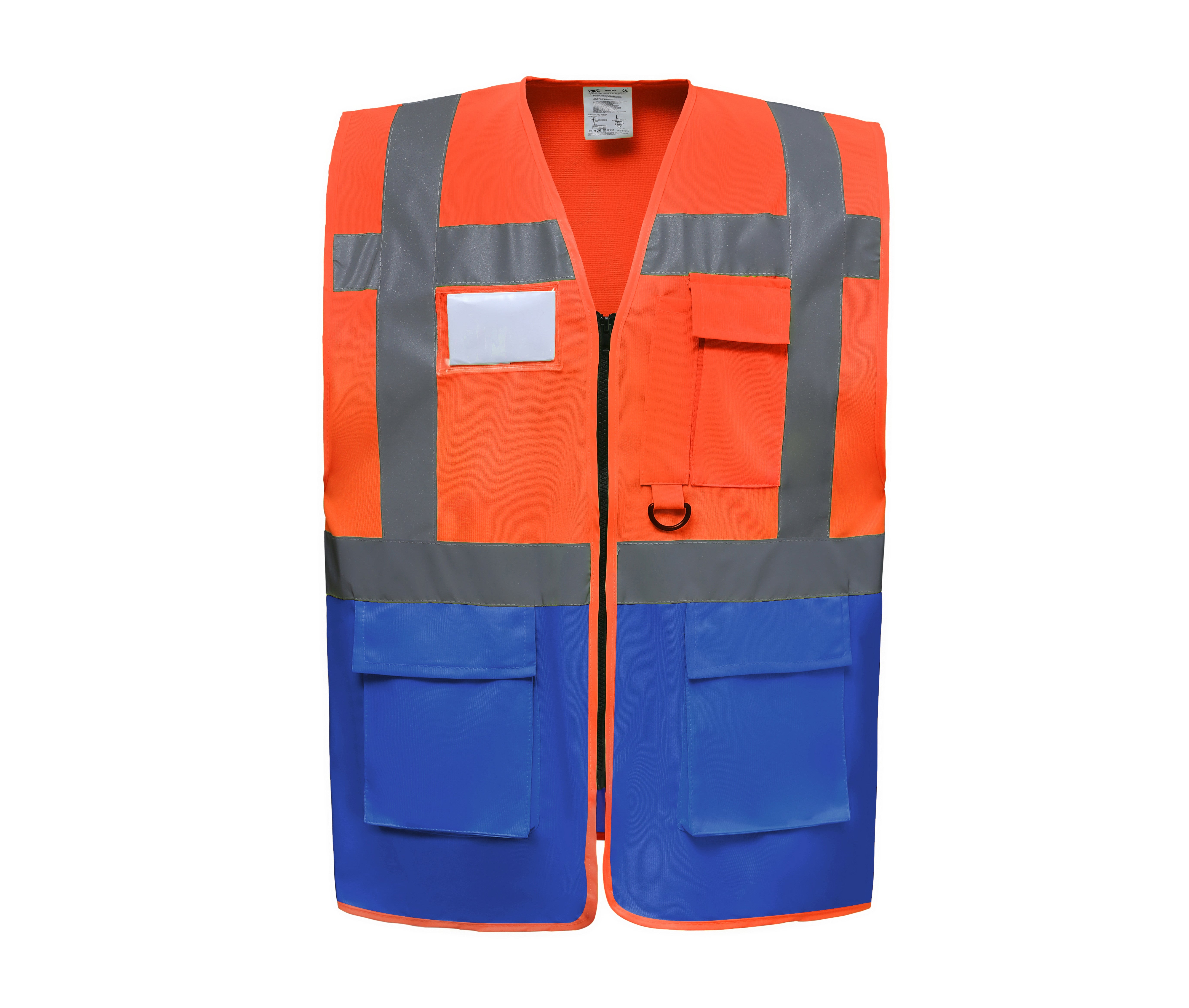 Gilet Multi-Fonction Haute Sécurité - Hi Vis Orange/royal Blue