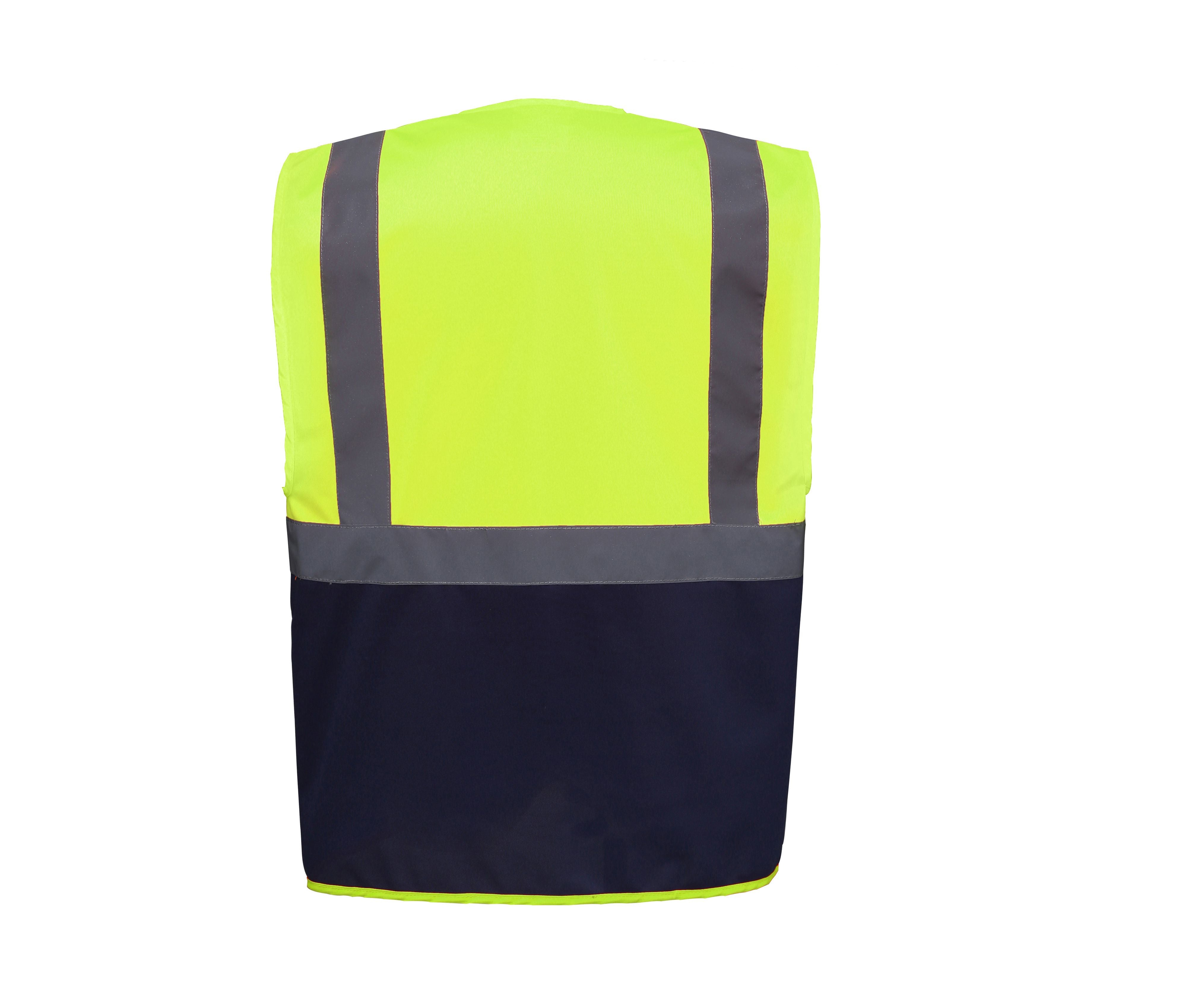 Gilet Multi-Fonction Haute Sécurité - Hi Vis Yellow/navy